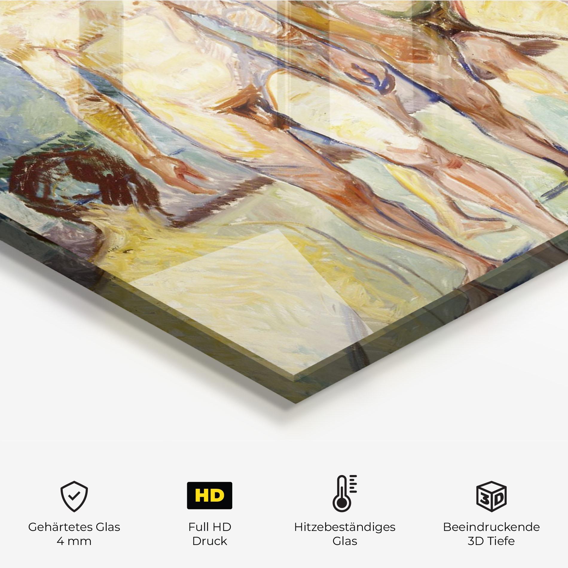 Küchenrückwand Glas Bathing Men mockup 2