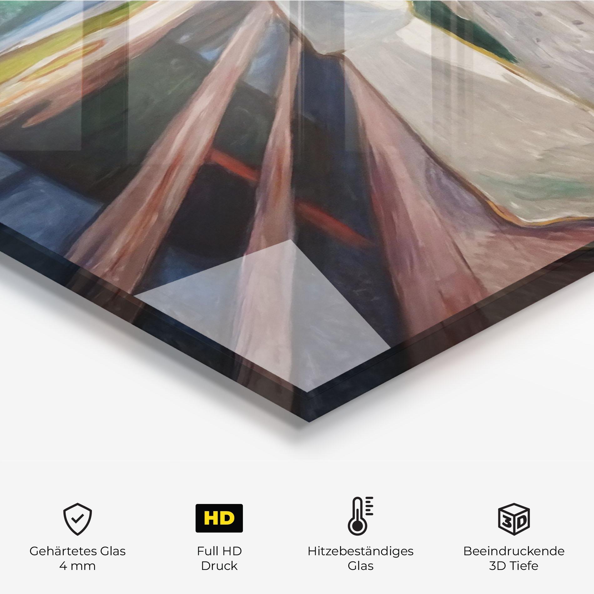 Küchenrückwand Glas Munch Art mockup 2