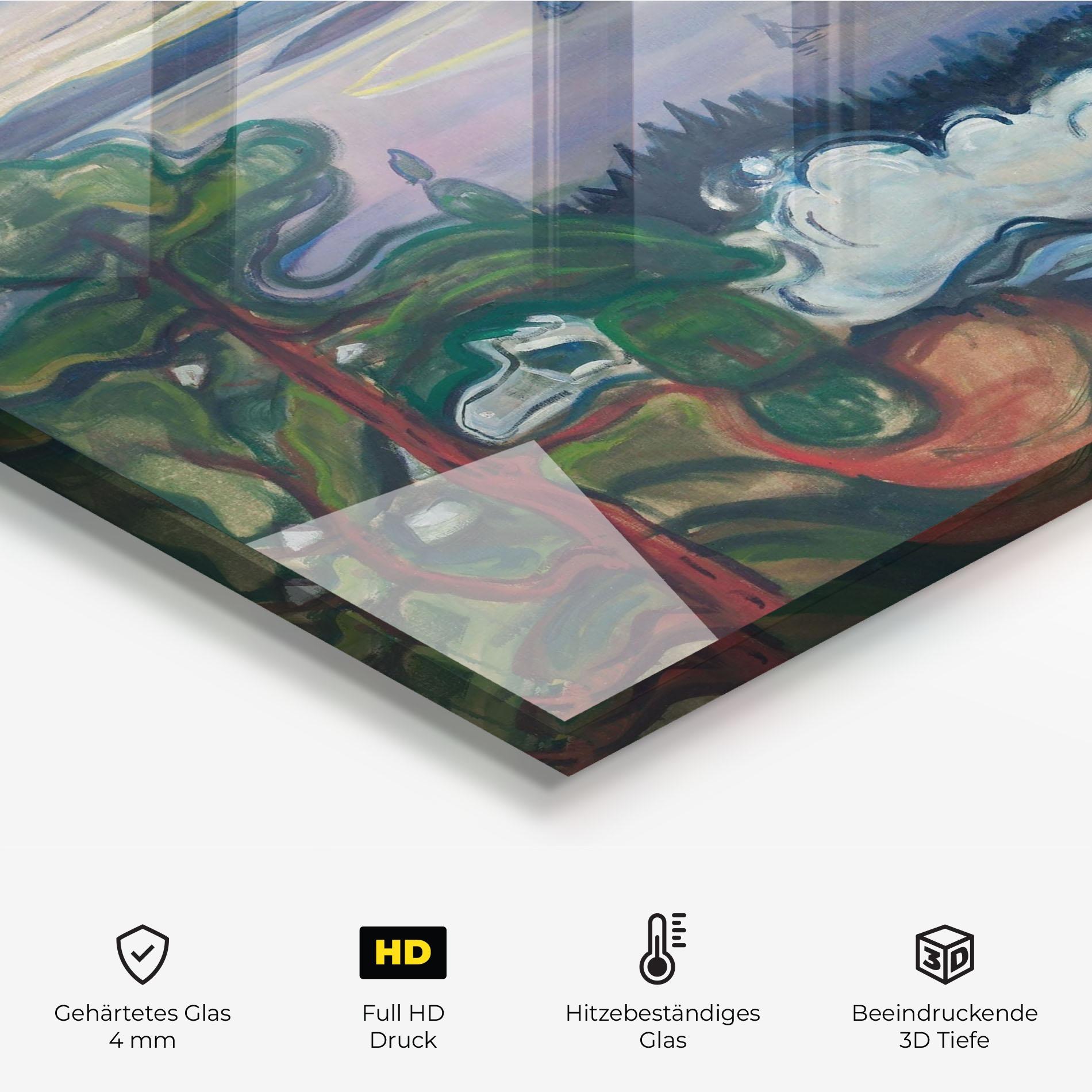 Küchenrückwand Glas Train Smoke mockup 2