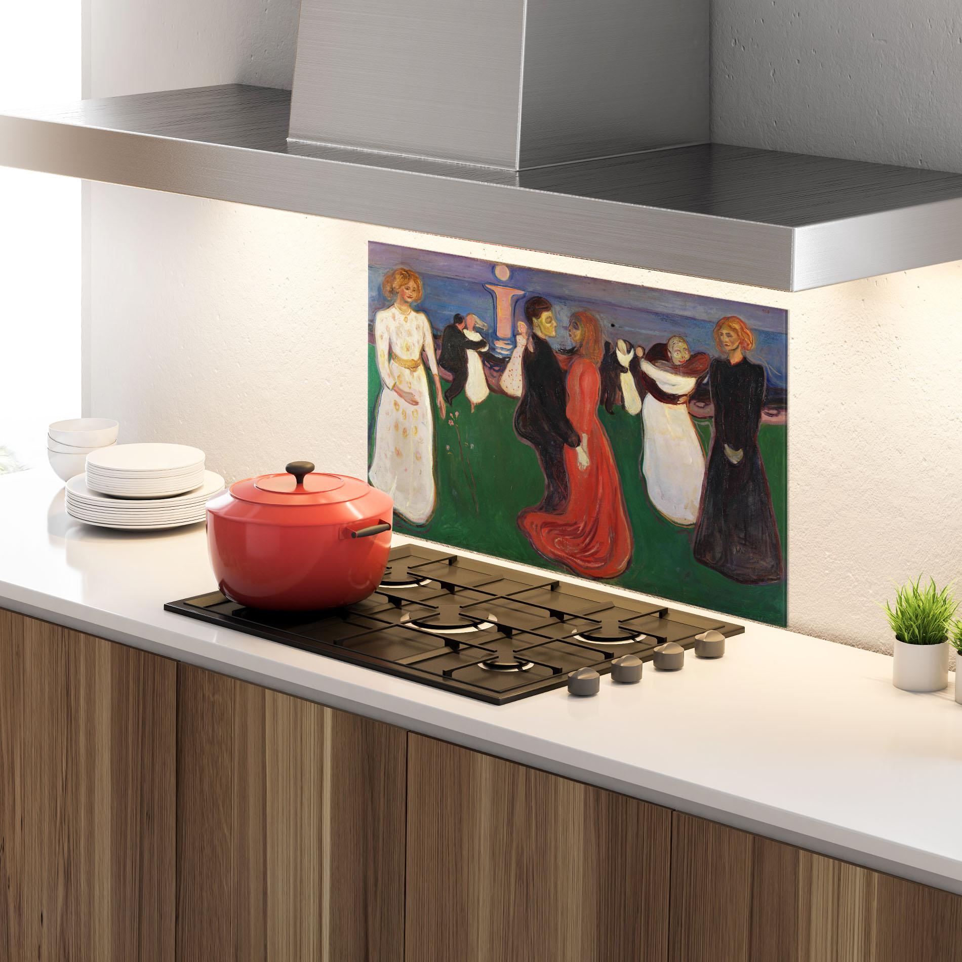 Küchenrückwand Glas Dance Of Life mockup 4