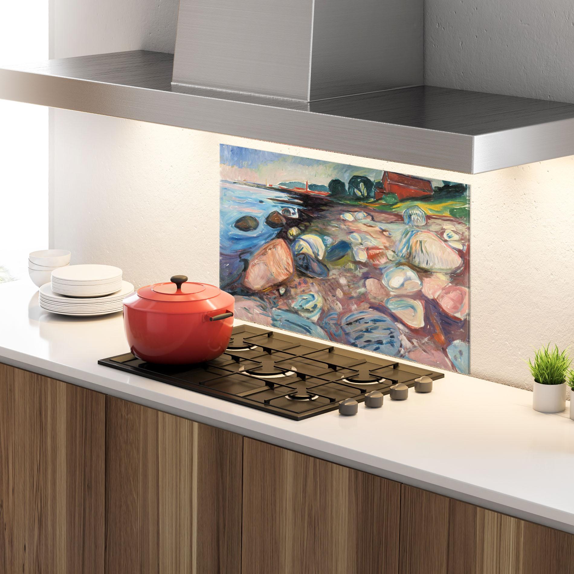 Küchenrückwand Glas Shore Red House mockup 4