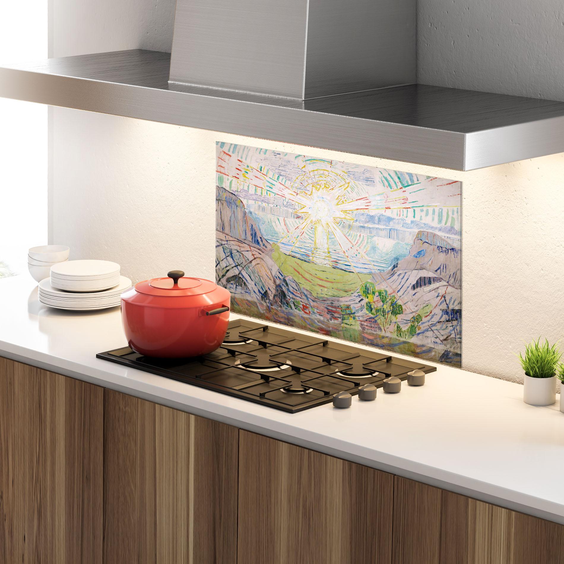 Küchenrückwand Glas The Sun Art mockup 4