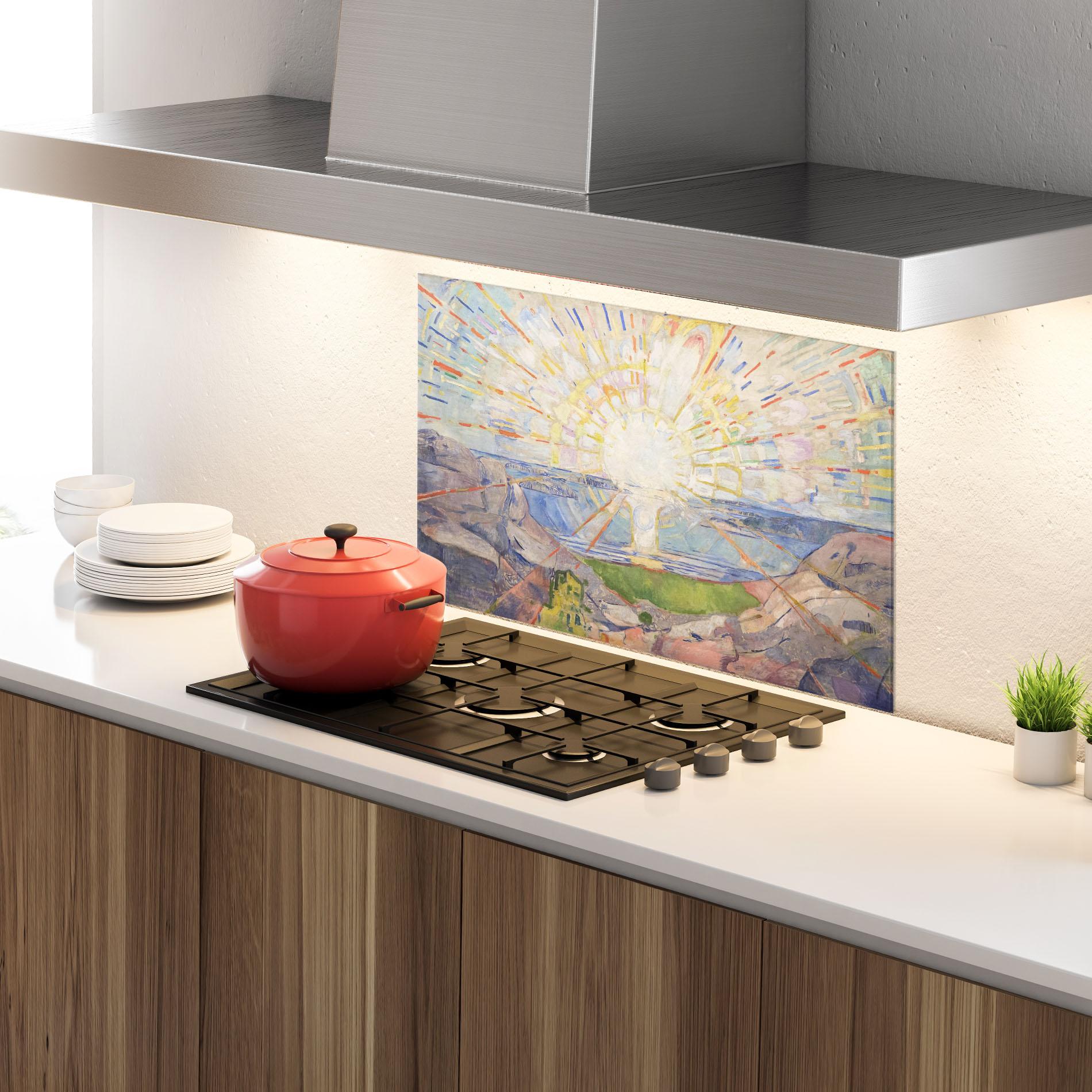 Küchenrückwand Glas The Sun mockup 4