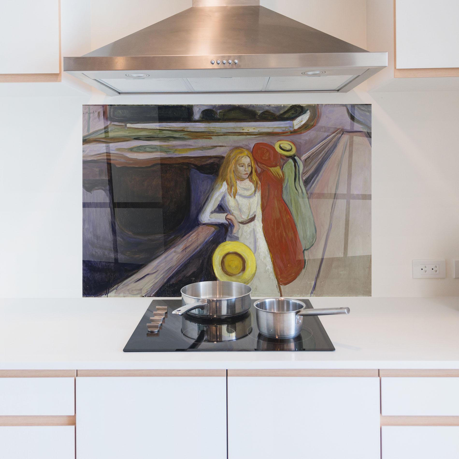 Küchenrückwand Glas Bridge Girls mockup 5