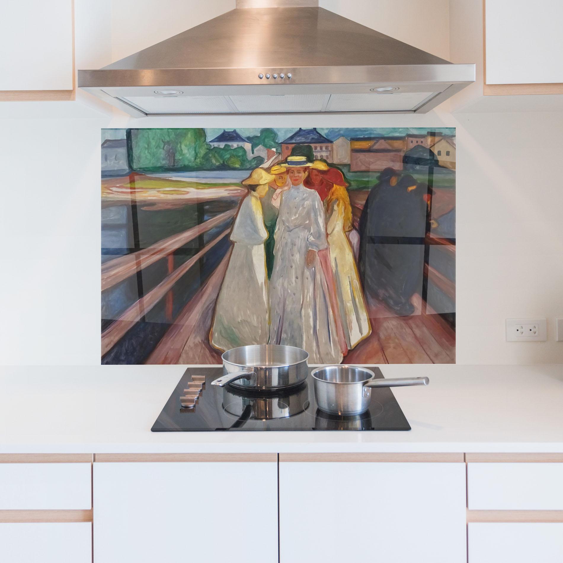 Küchenrückwand Glas Munch Art mockup 5