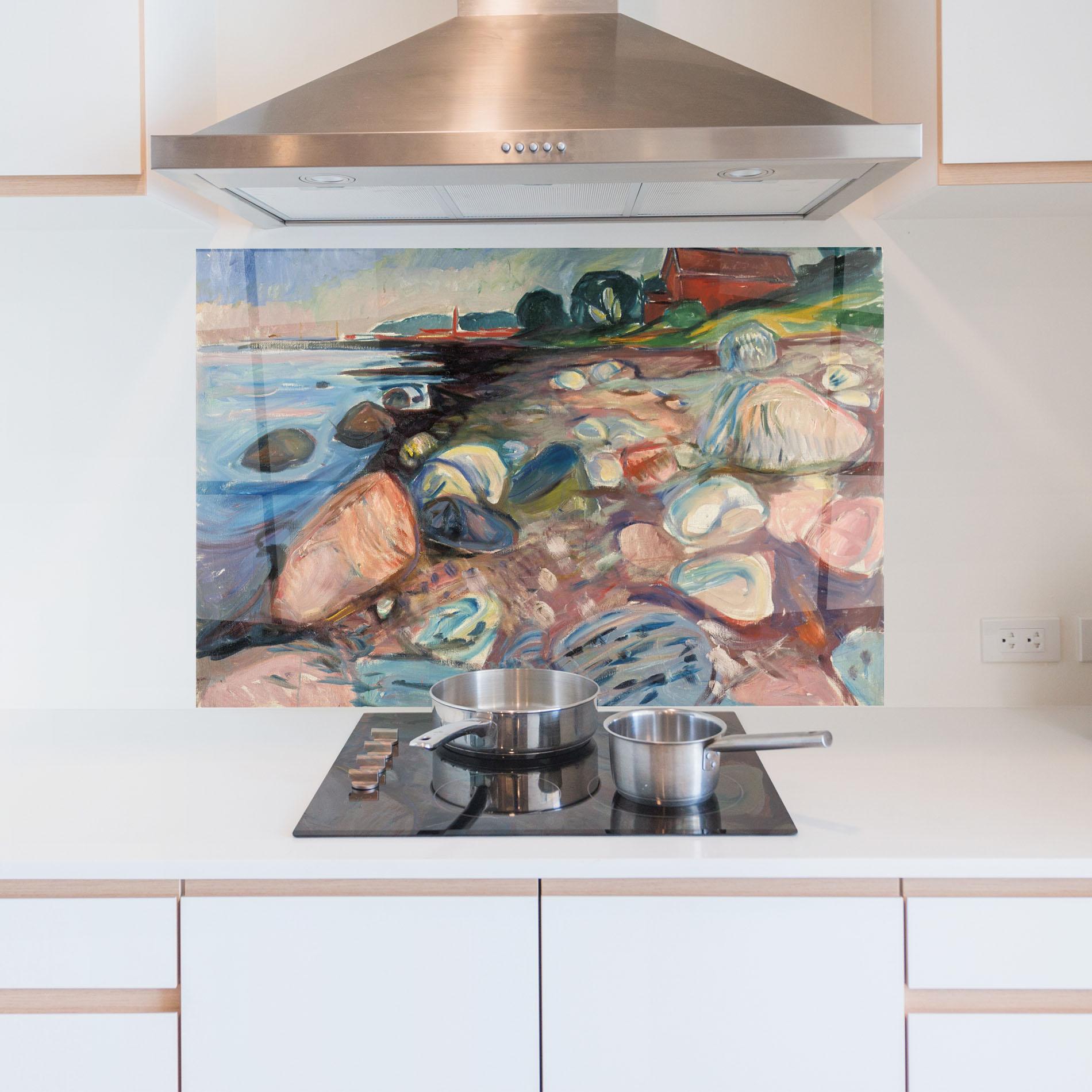 Küchenrückwand Glas Shore Red House mockup 5