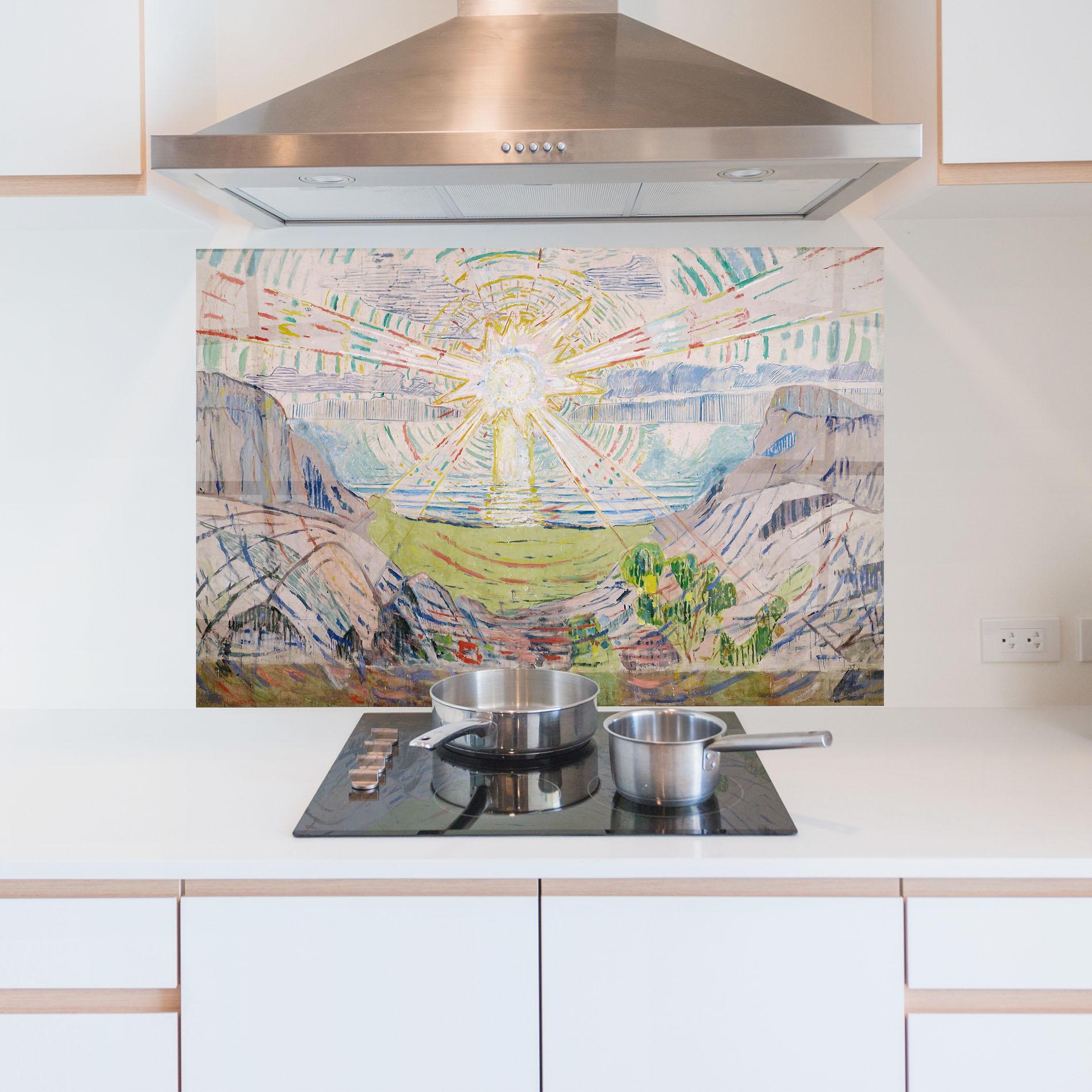Küchenrückwand Glas The Sun Art mockup 5