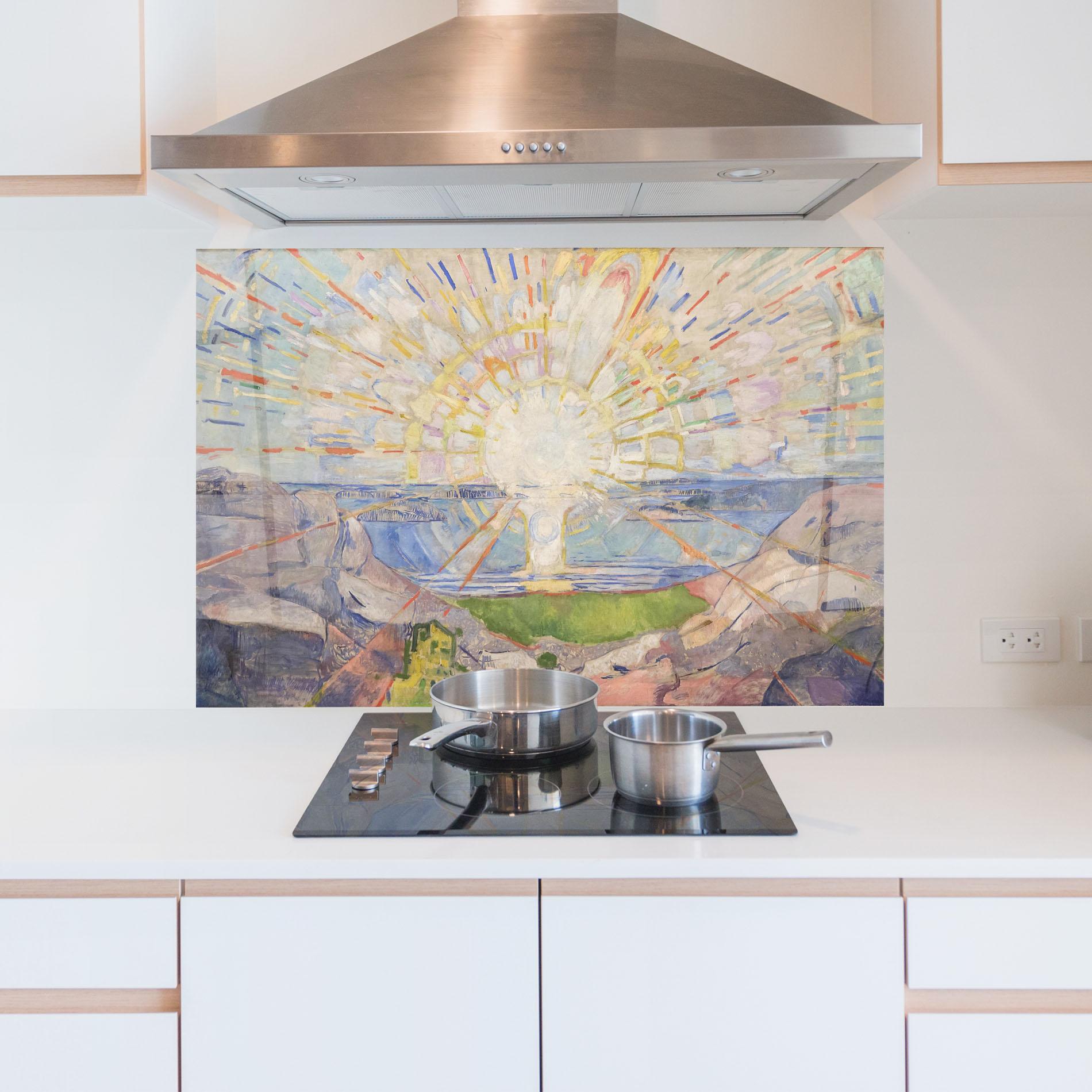 Küchenrückwand Glas The Sun mockup 5