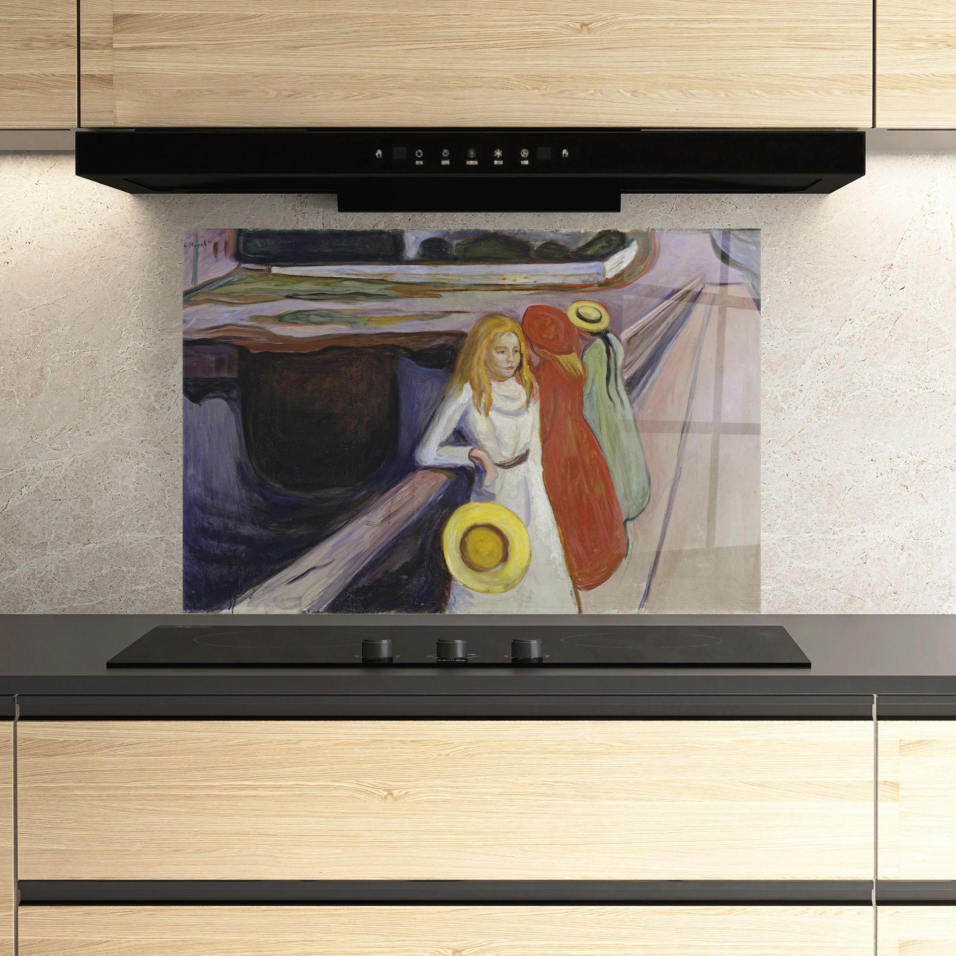 Küchenrückwand Glas Bridge Girls mockup 3