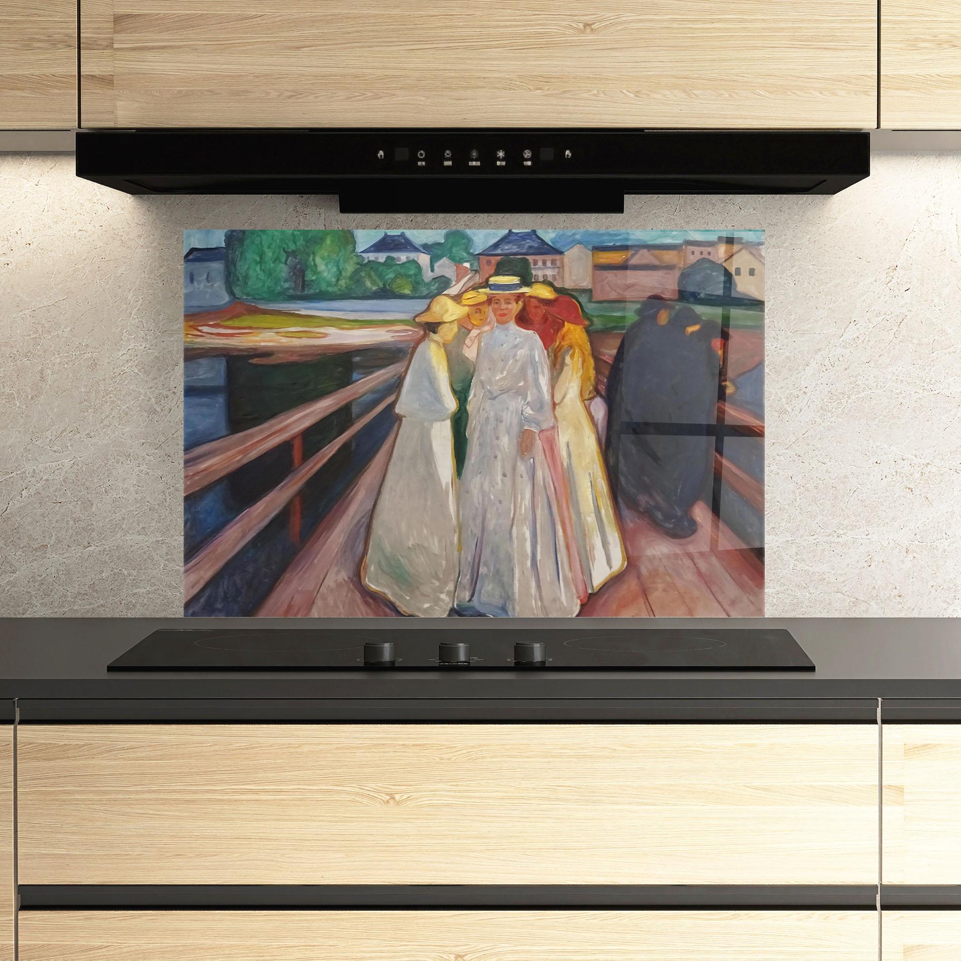 Küchenrückwand Glas Munch Art mockup 3