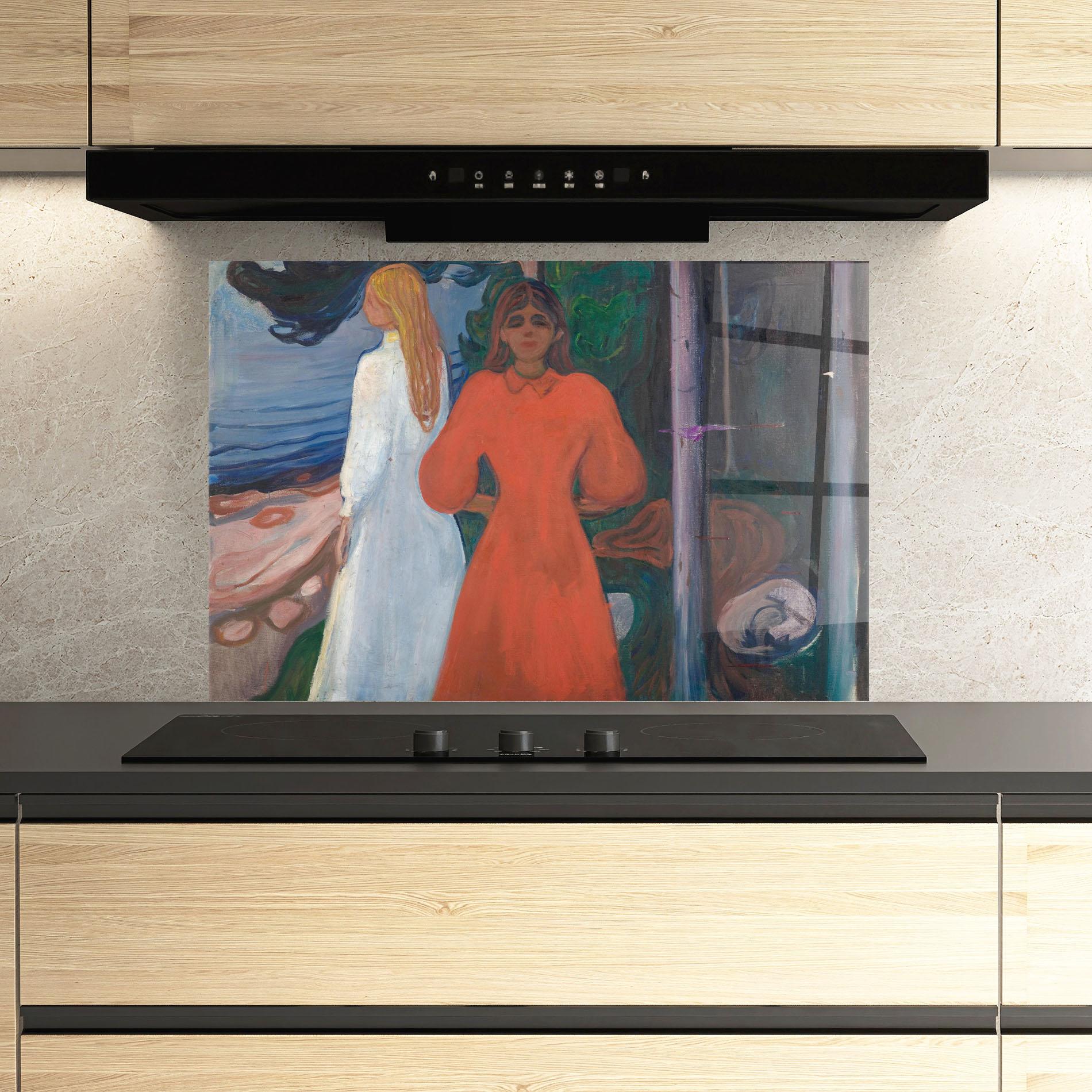 Küchenrückwand Glas Red And White mockup 3