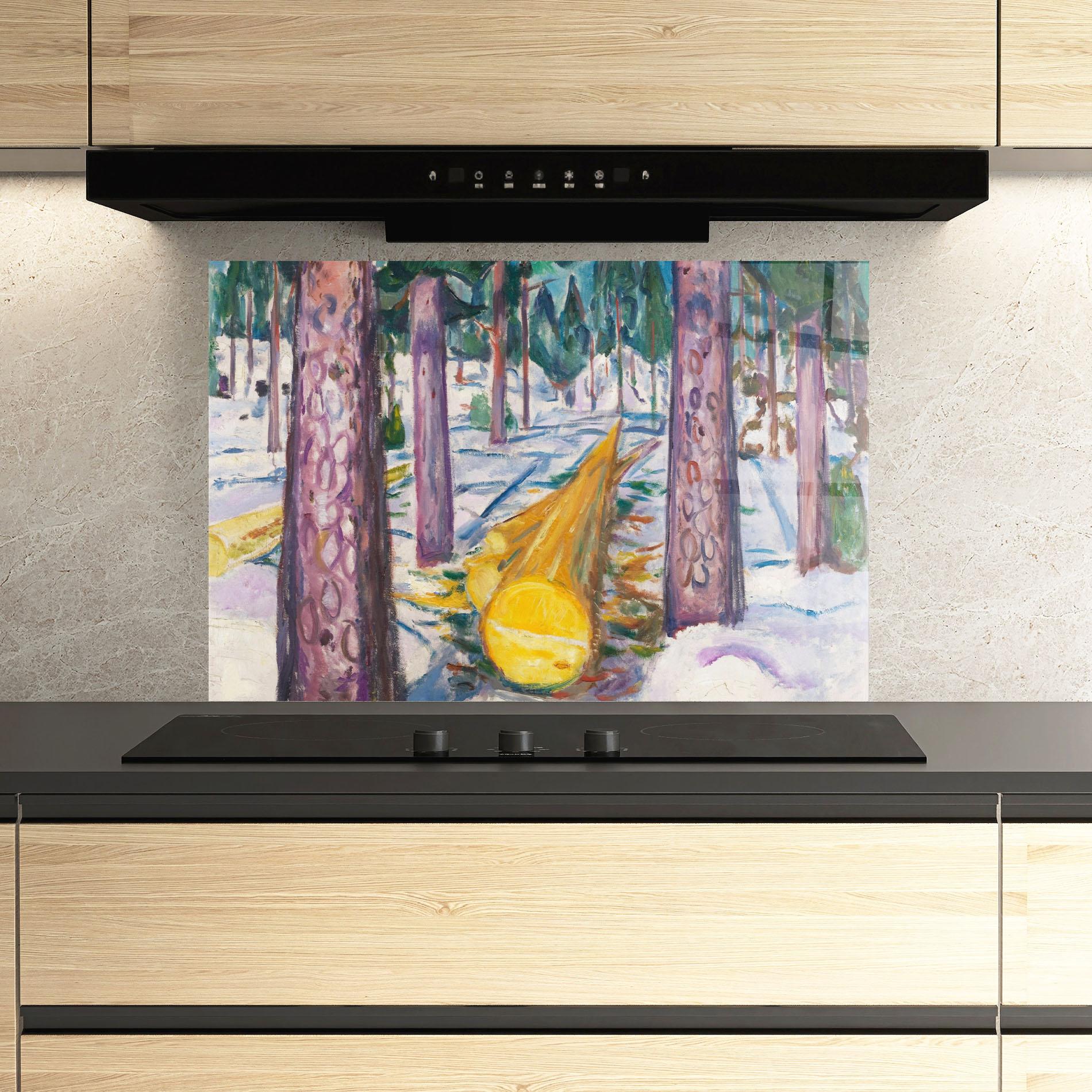 Küchenrückwand Glas The Yellow Log mockup 3