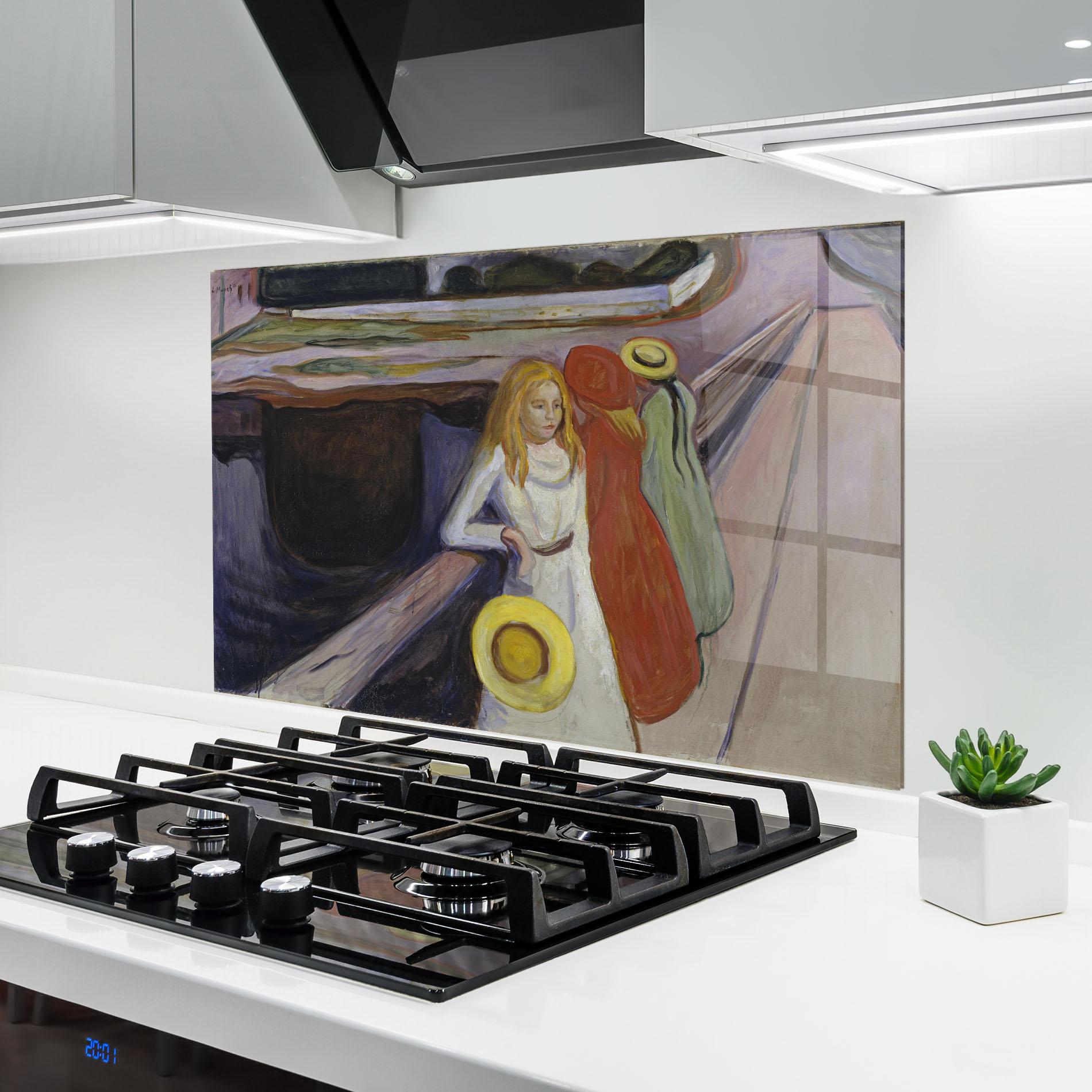 Küchenrückwand Glas Bridge Girls mockup 6