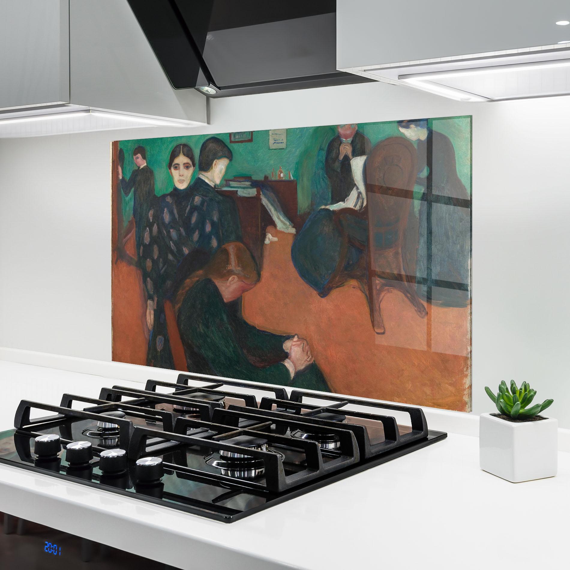 Küchenrückwand Glas Death In Sickroom mockup 6