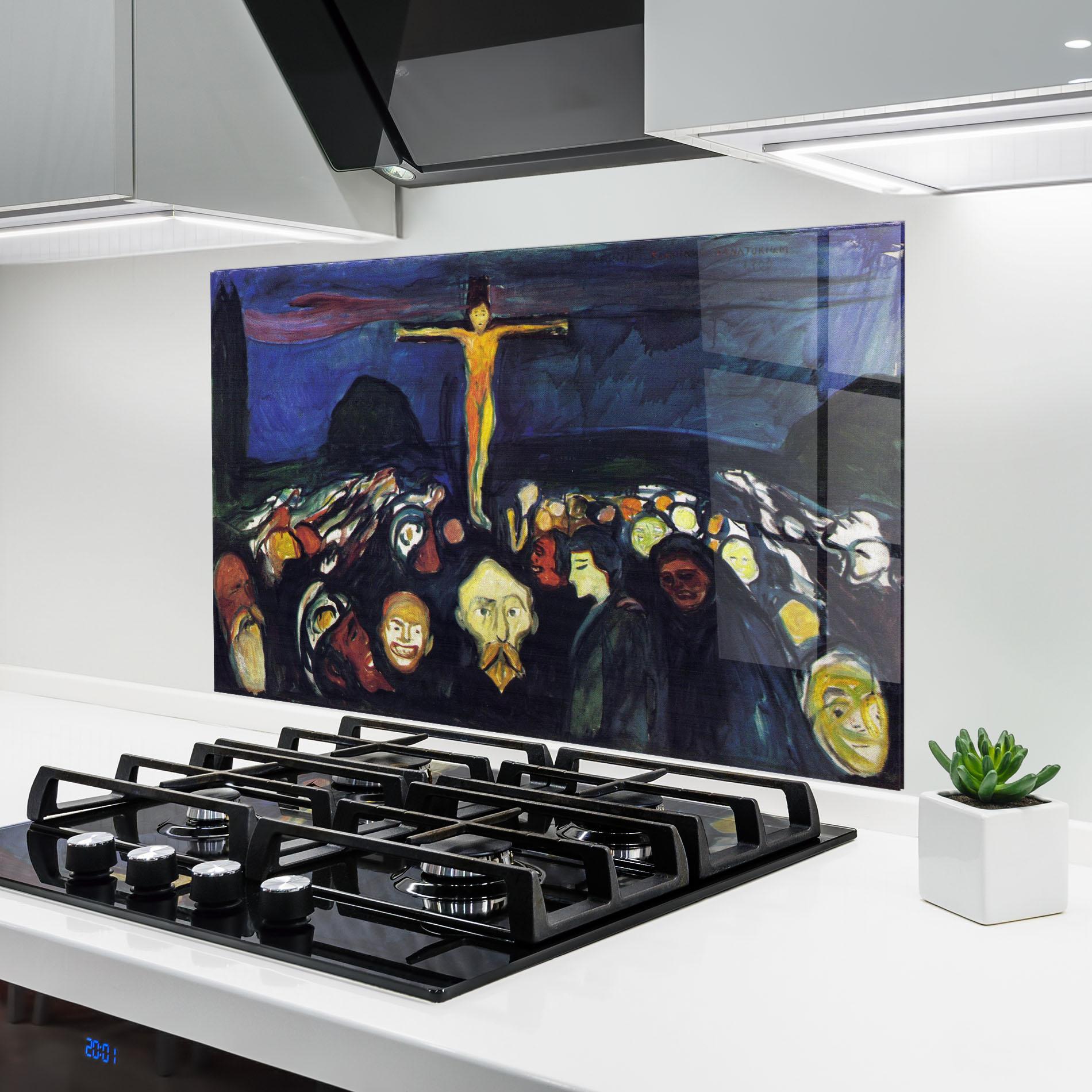 Küchenrückwand Glas Golgotha mockup 6