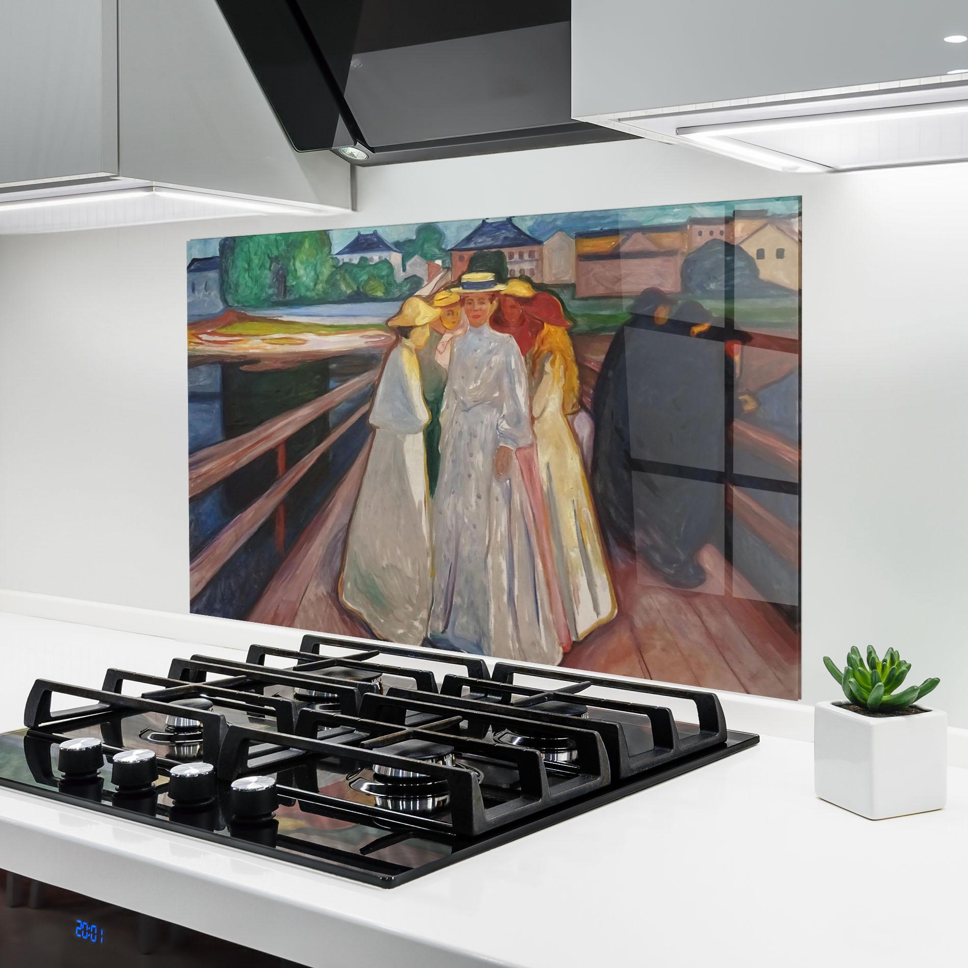 Küchenrückwand Glas Munch Art mockup 6