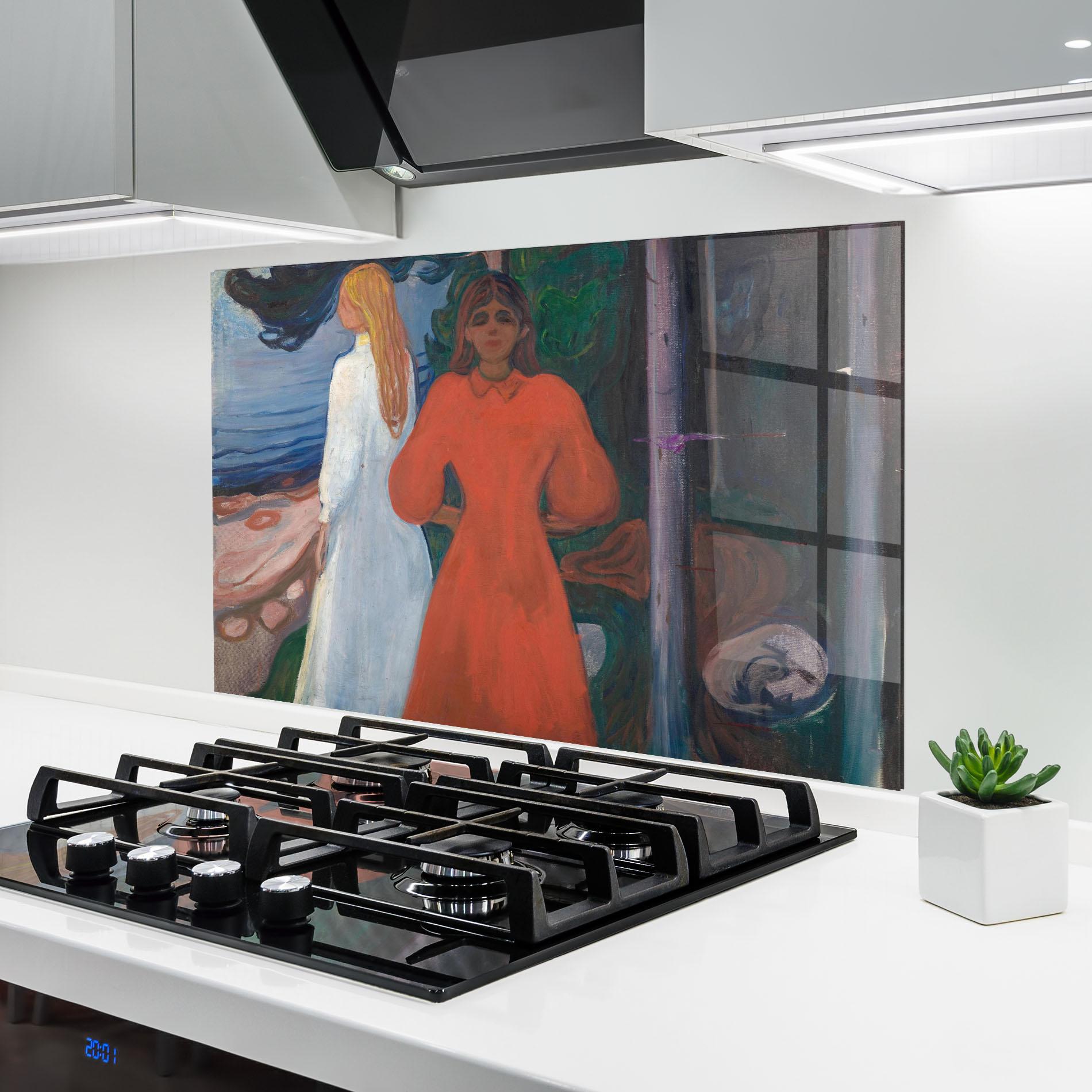 Küchenrückwand Glas Red And White mockup 6