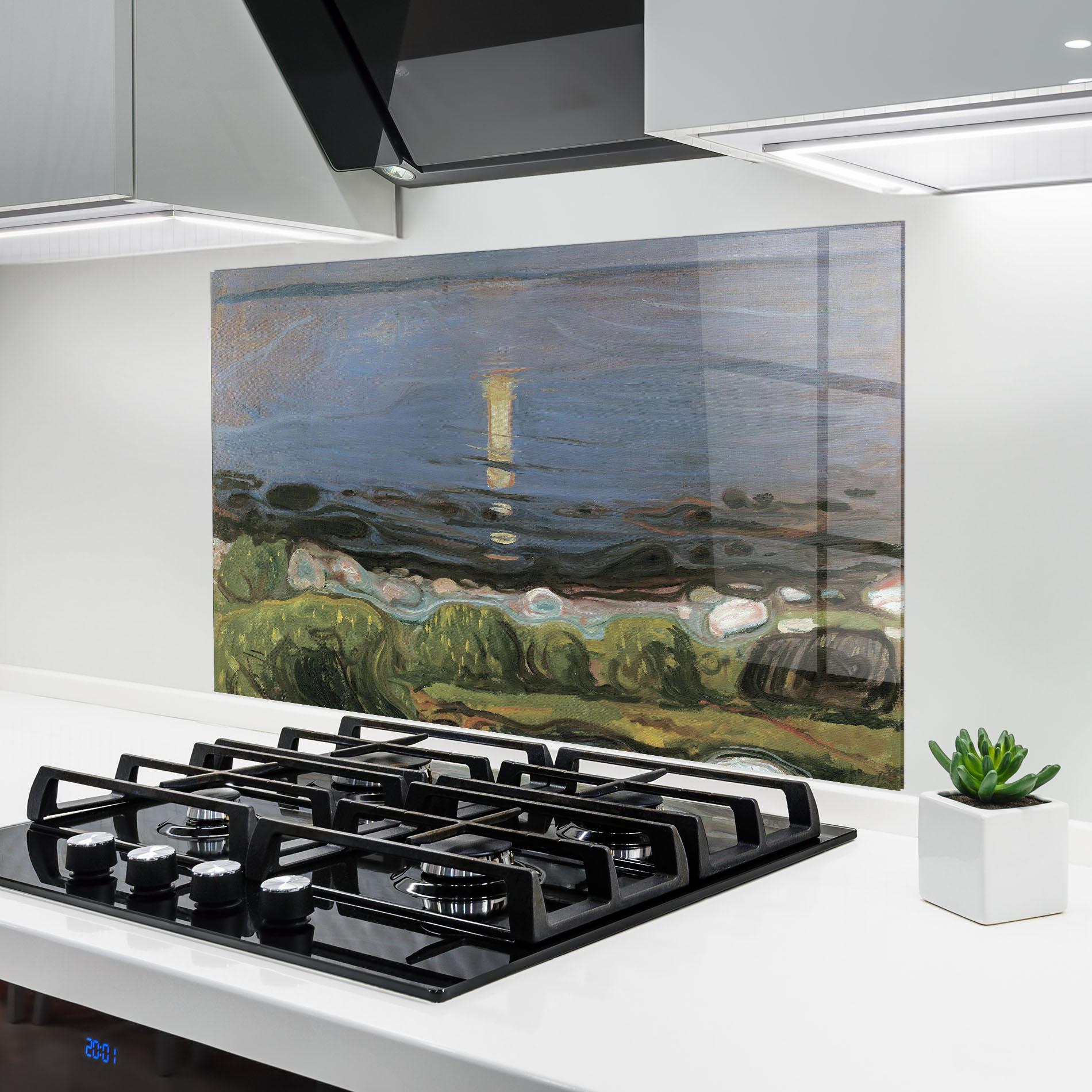 Küchenrückwand Glas Summer Night Beach mockup 6