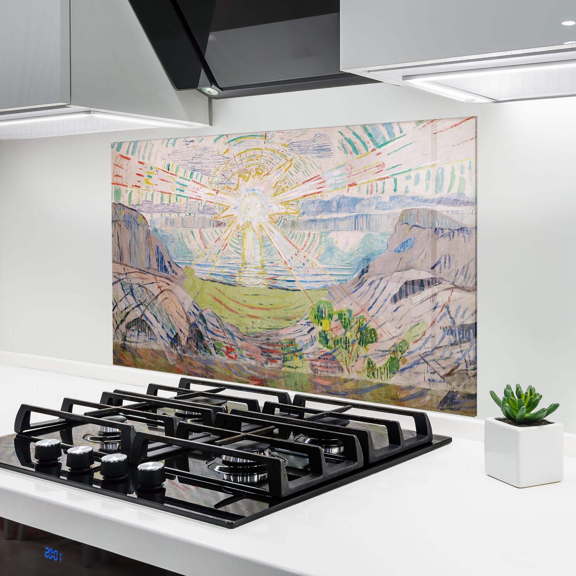 Küchenrückwand Glas The Sun Art mockup 6