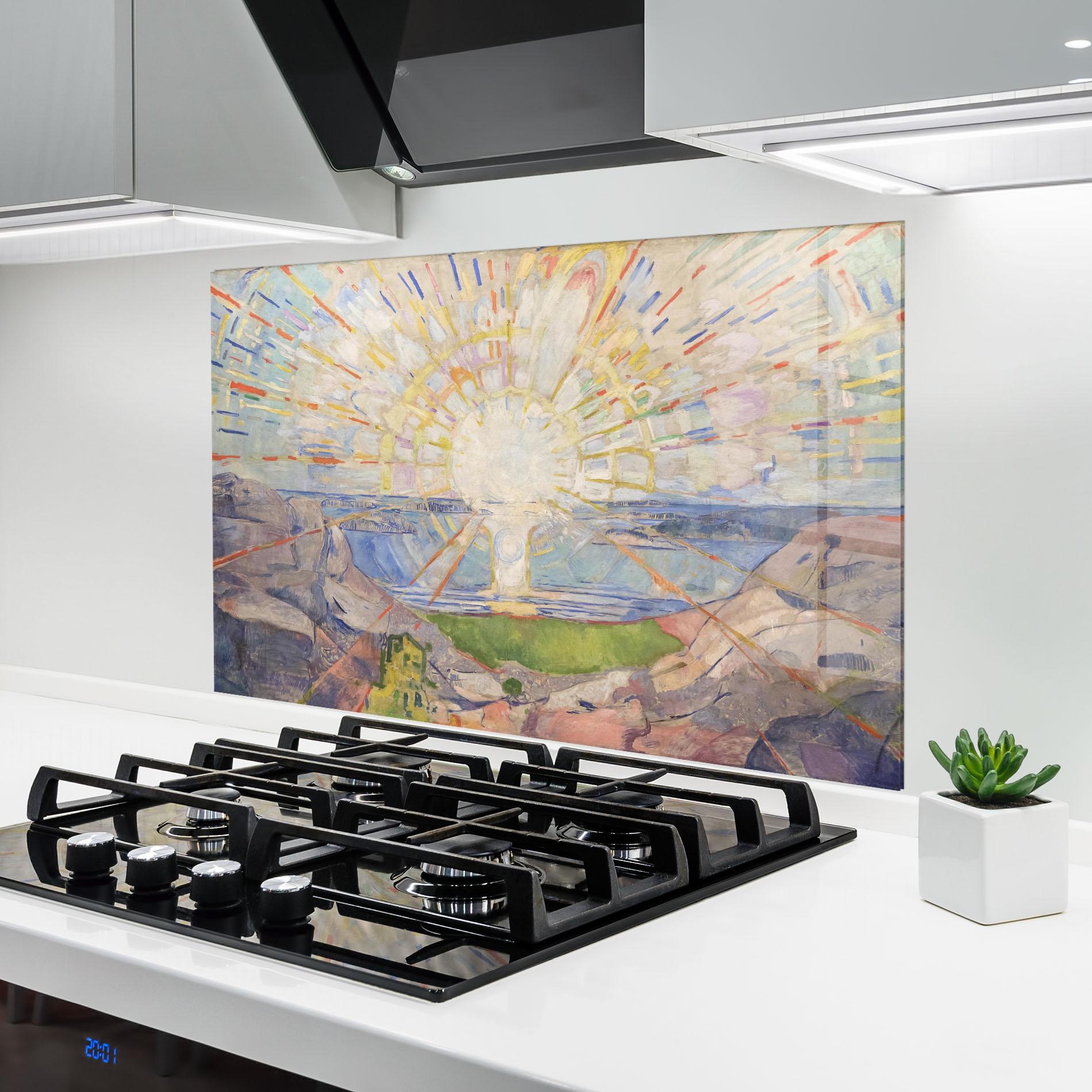 Küchenrückwand Glas The Sun mockup 6