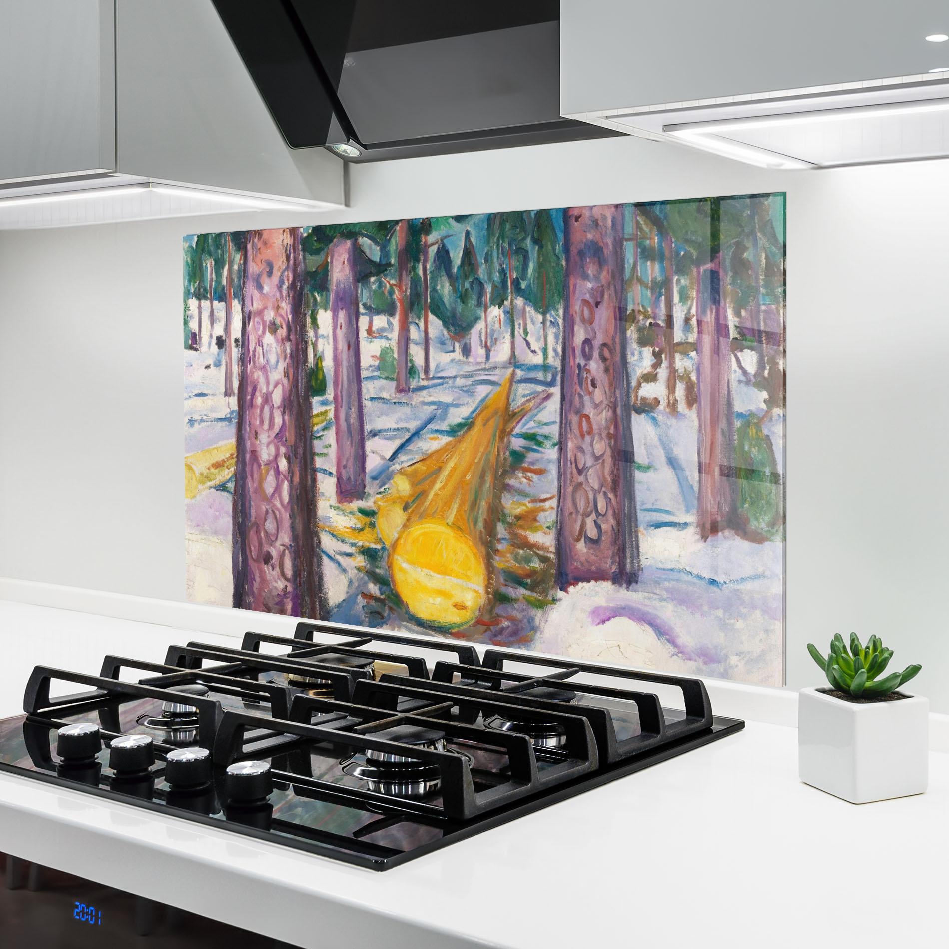 Küchenrückwand Glas The Yellow Log mockup 6