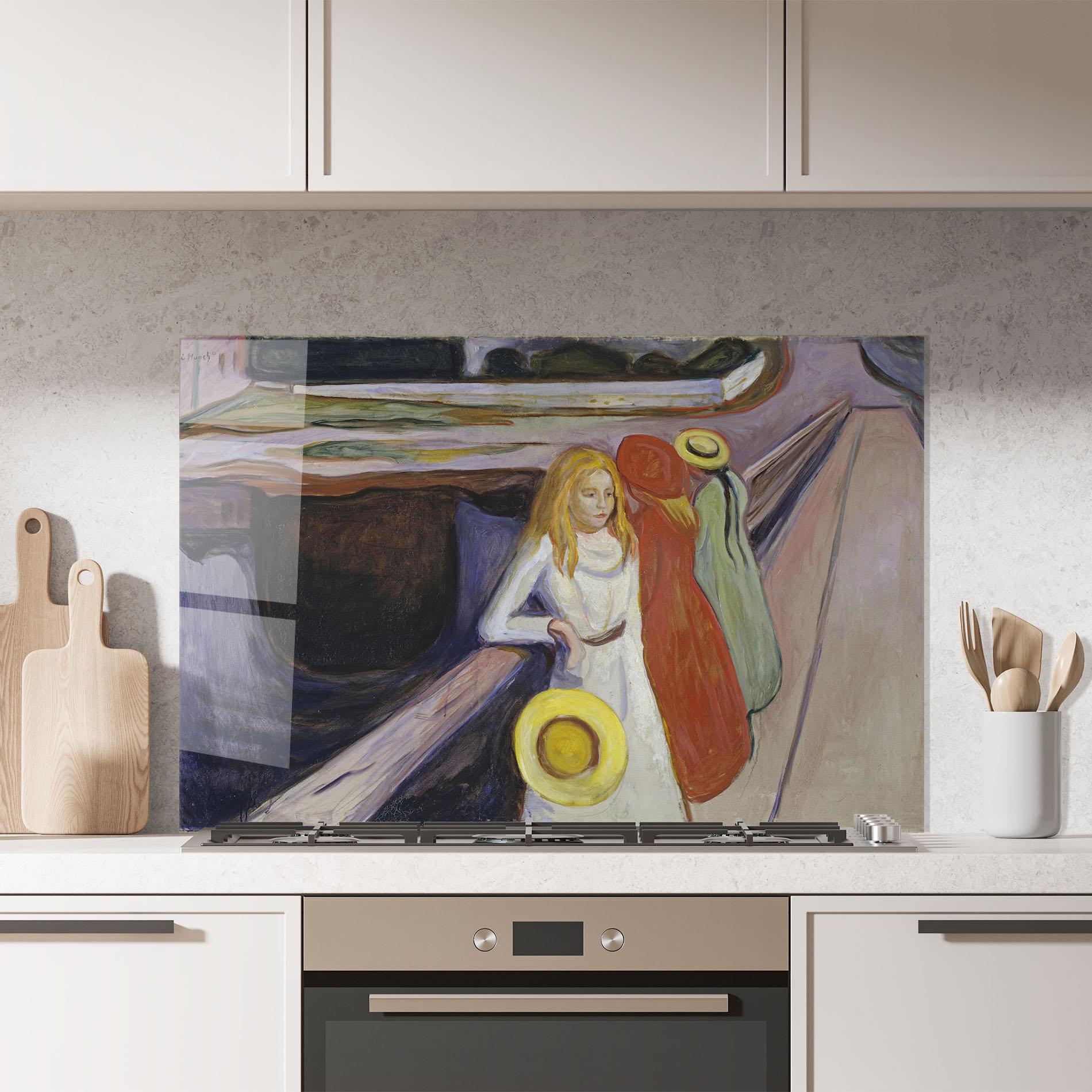 Küchenrückwand Glas Bridge Girls mockup 7