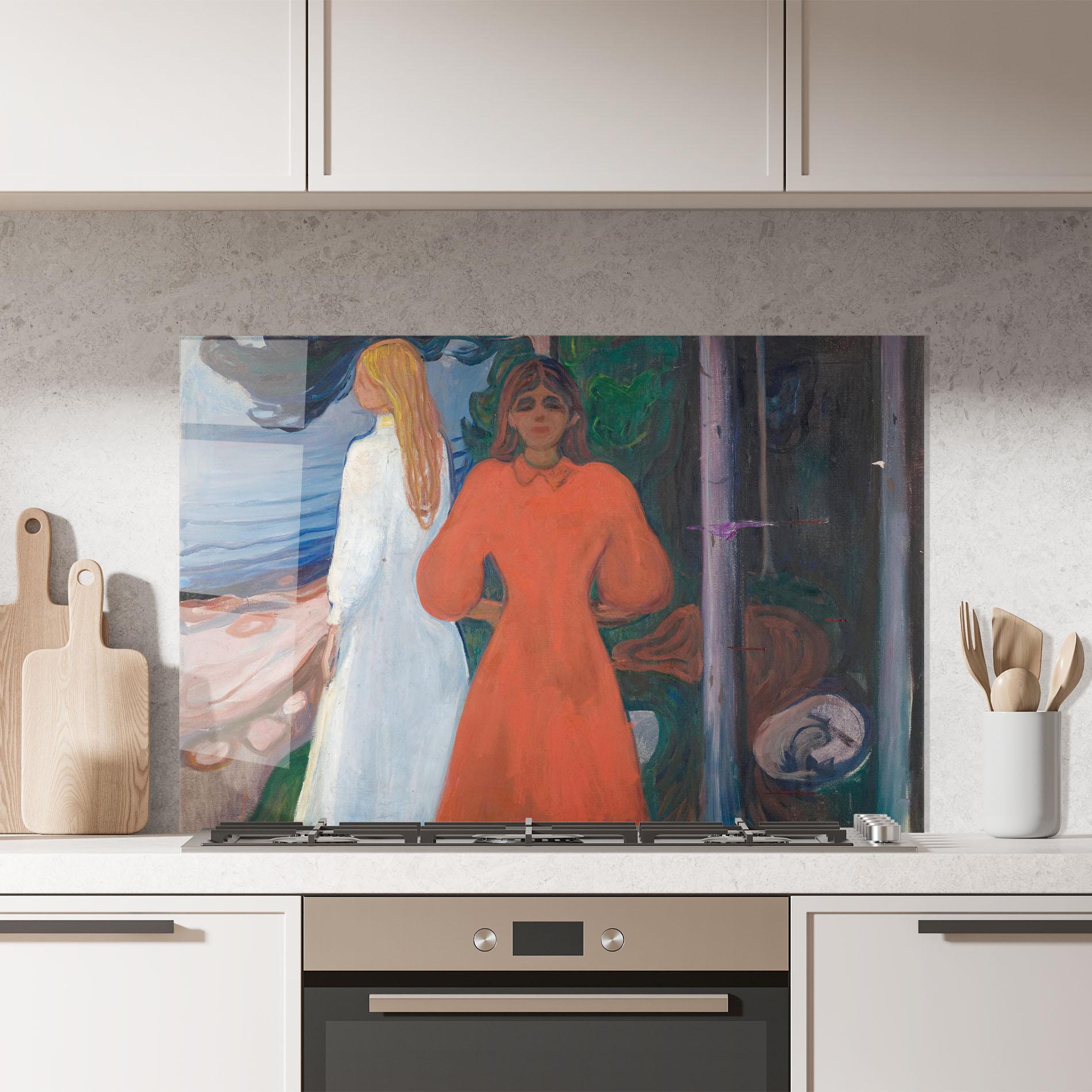 Küchenrückwand Glas Red And White mockup 7