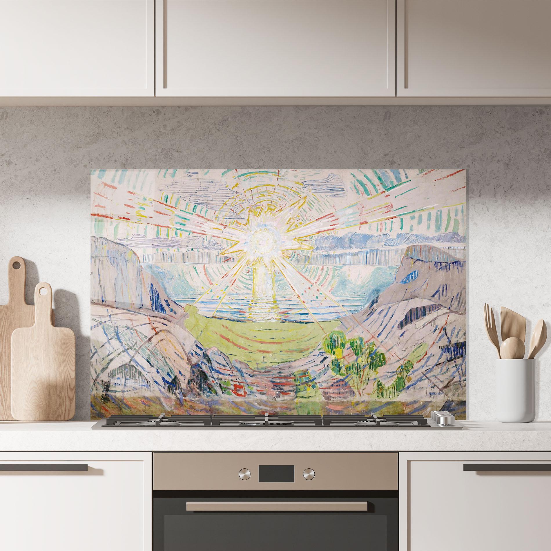 Küchenrückwand Glas The Sun Art mockup 7