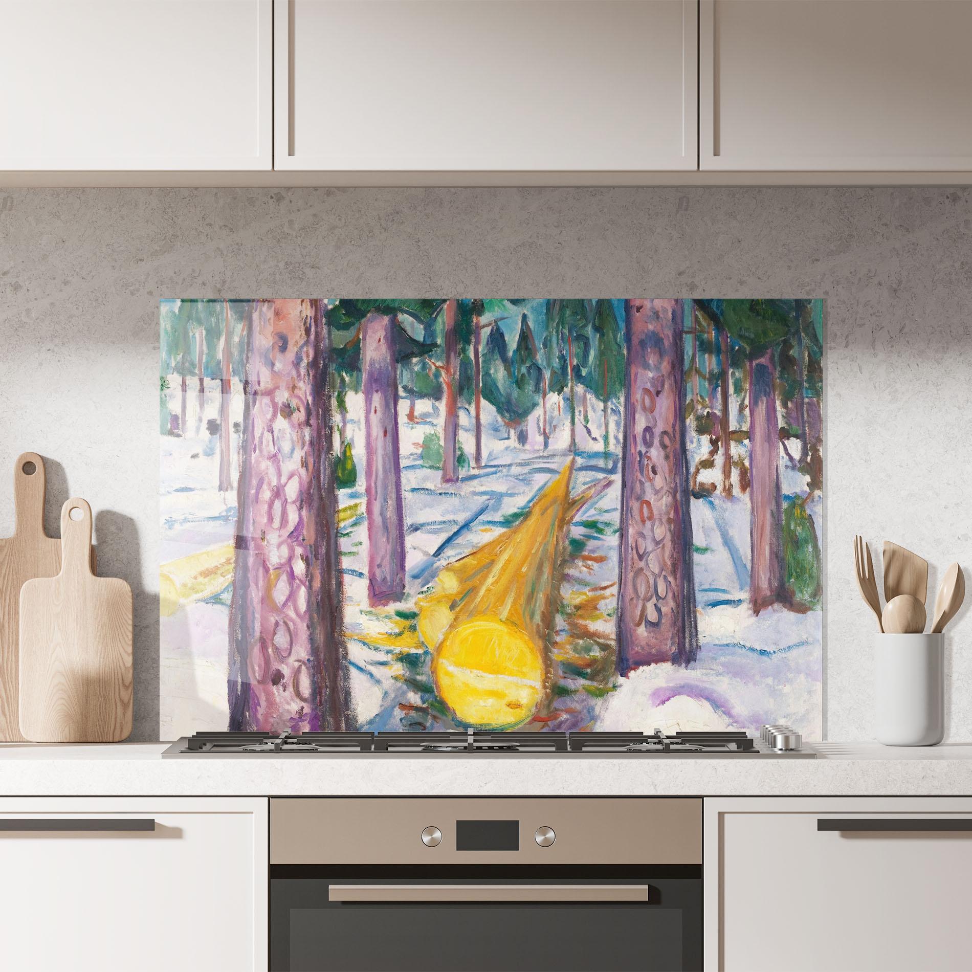 Küchenrückwand Glas The Yellow Log mockup 7