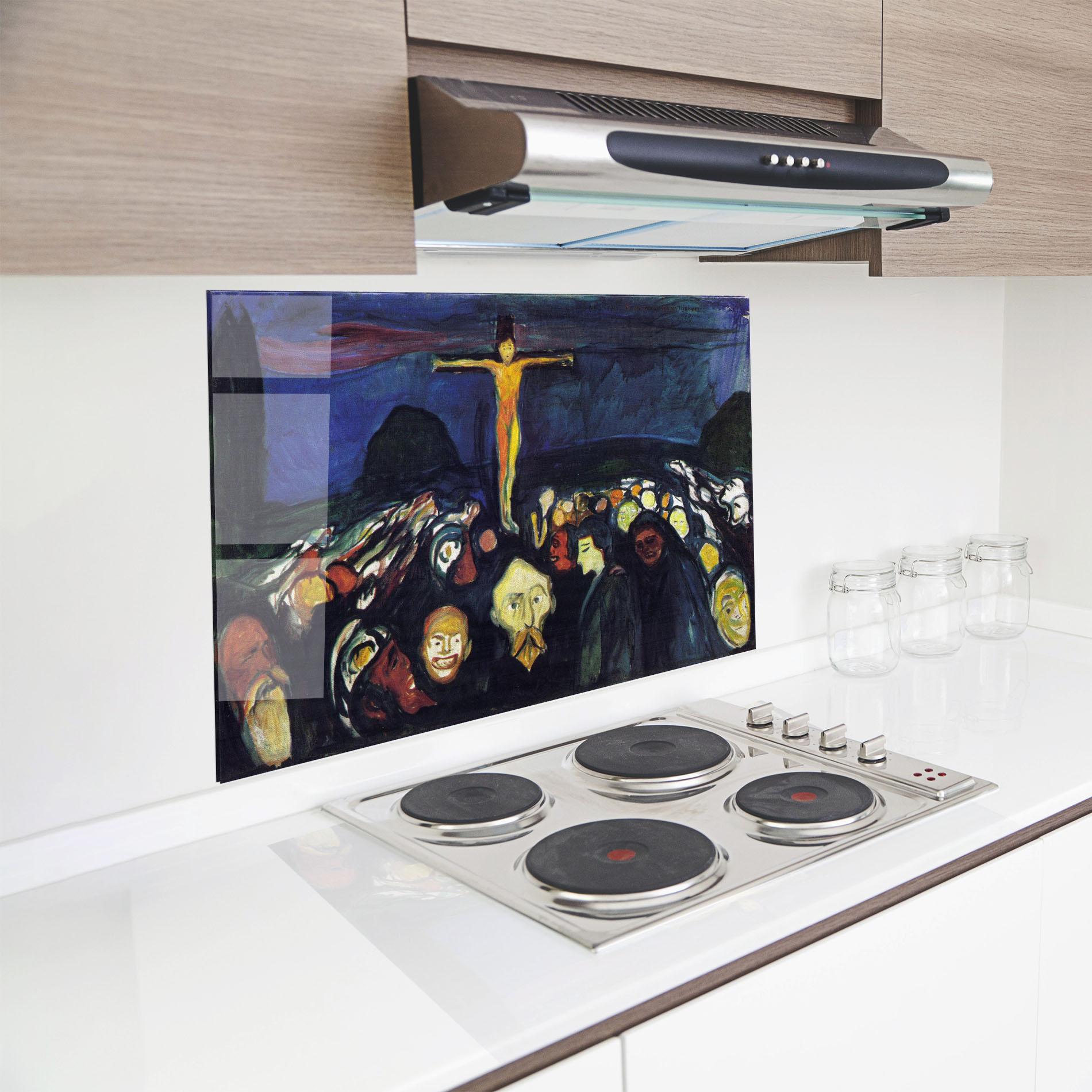 Küchenrückwand Glas Golgotha mockup 8