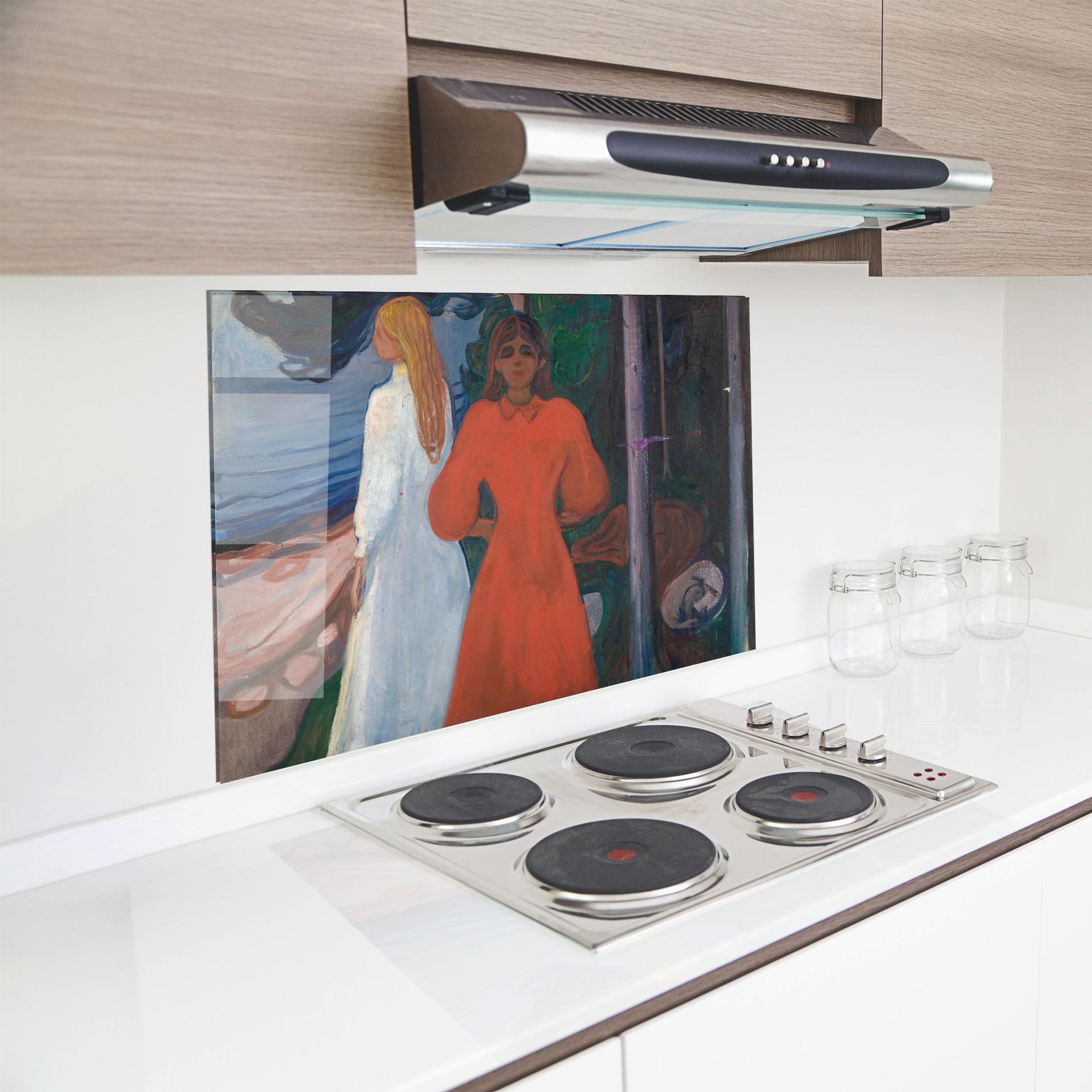 Küchenrückwand Glas Red And White mockup 8