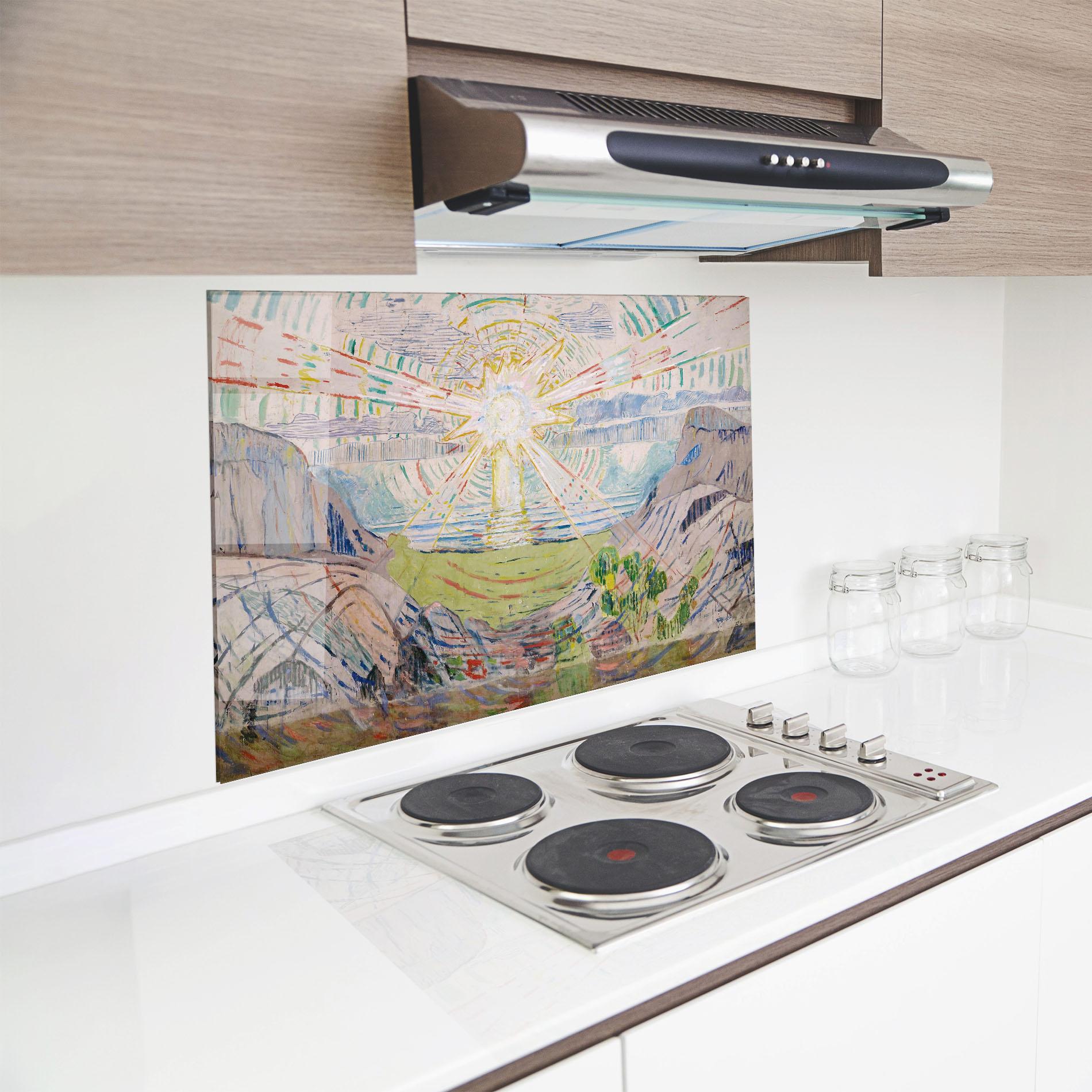 Küchenrückwand Glas The Sun Art mockup 8