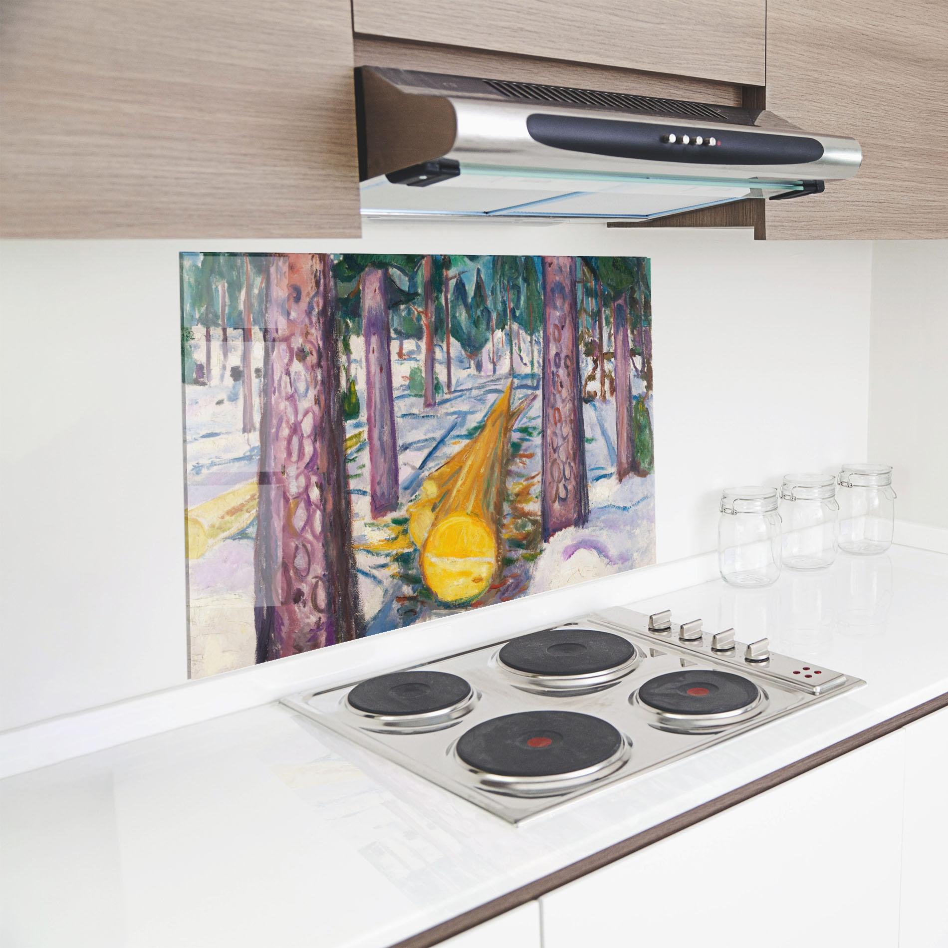 Küchenrückwand Glas The Yellow Log mockup 8