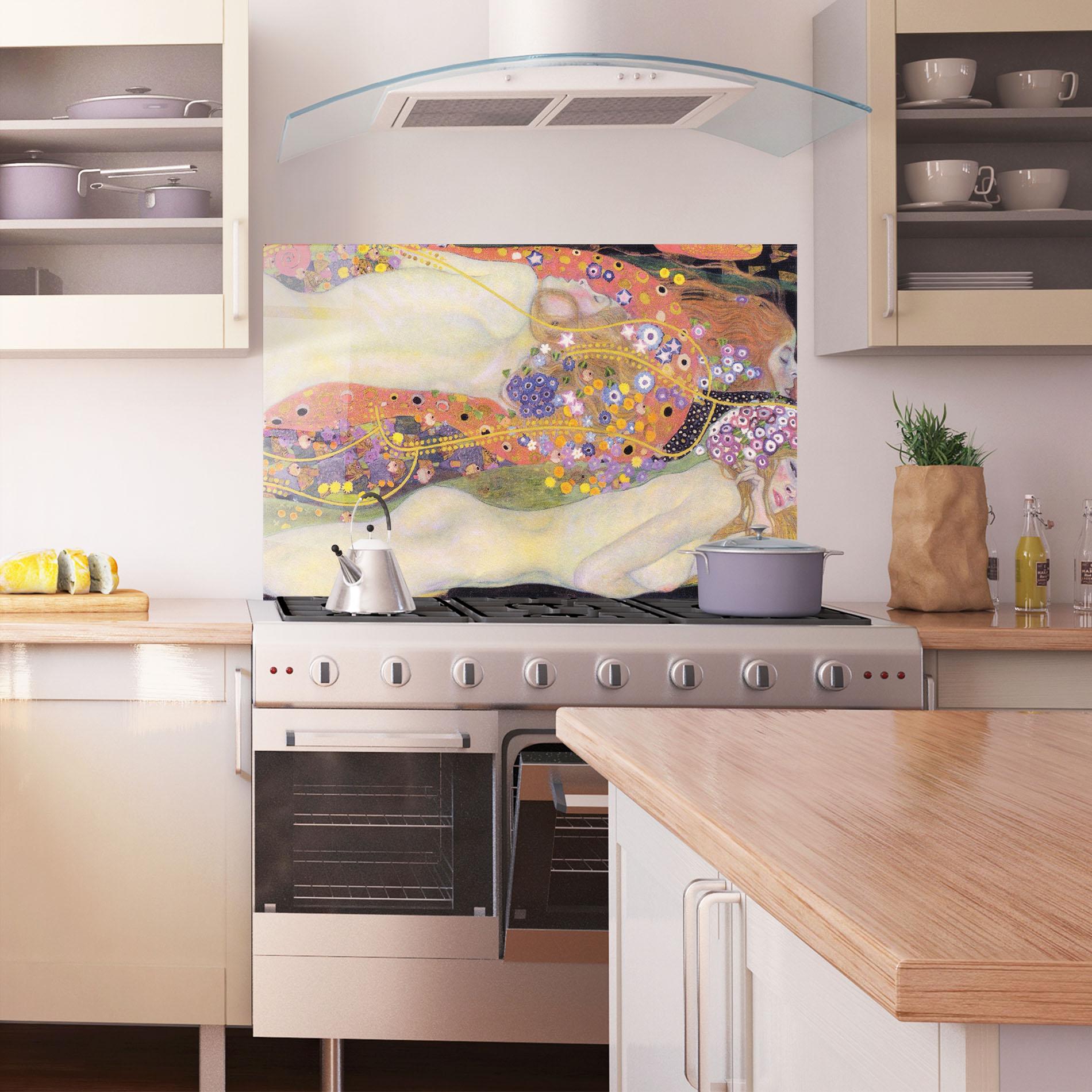 Küchenrückwand Glas Water Serpents Ii mockup 1