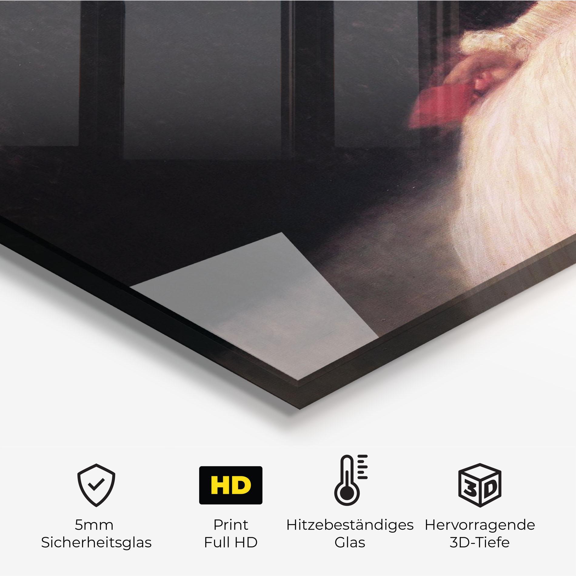 Küchenrückwand Glas Gustav Klimt Pink Dress mockup 2