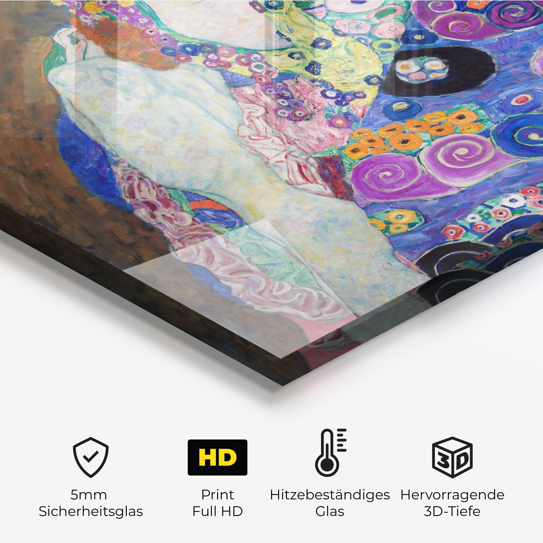 Küchenrückwand Glas Klimt Die Jungfrau mockup 2