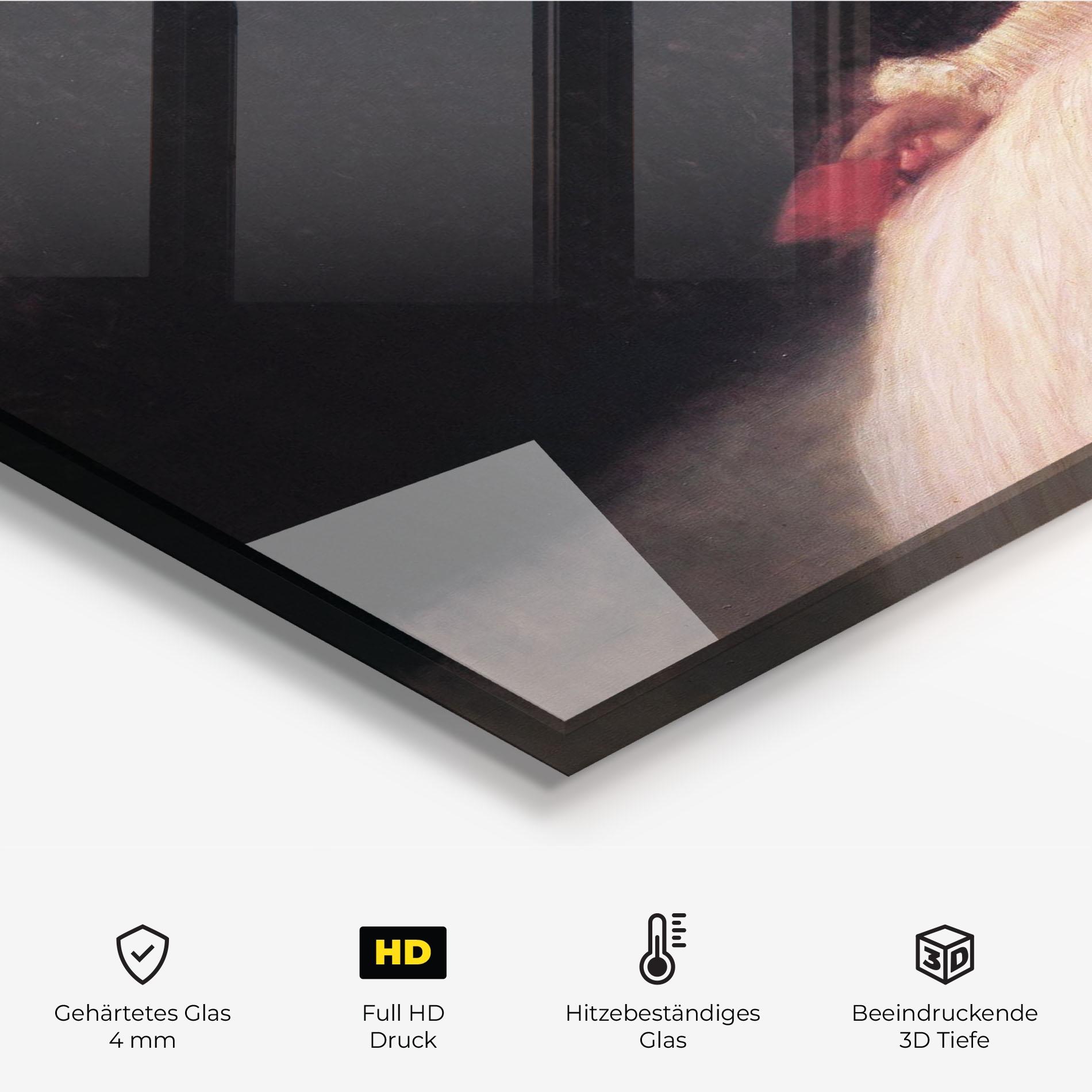 Küchenrückwand Glas Gustav Klimt Pink Dress mockup 2