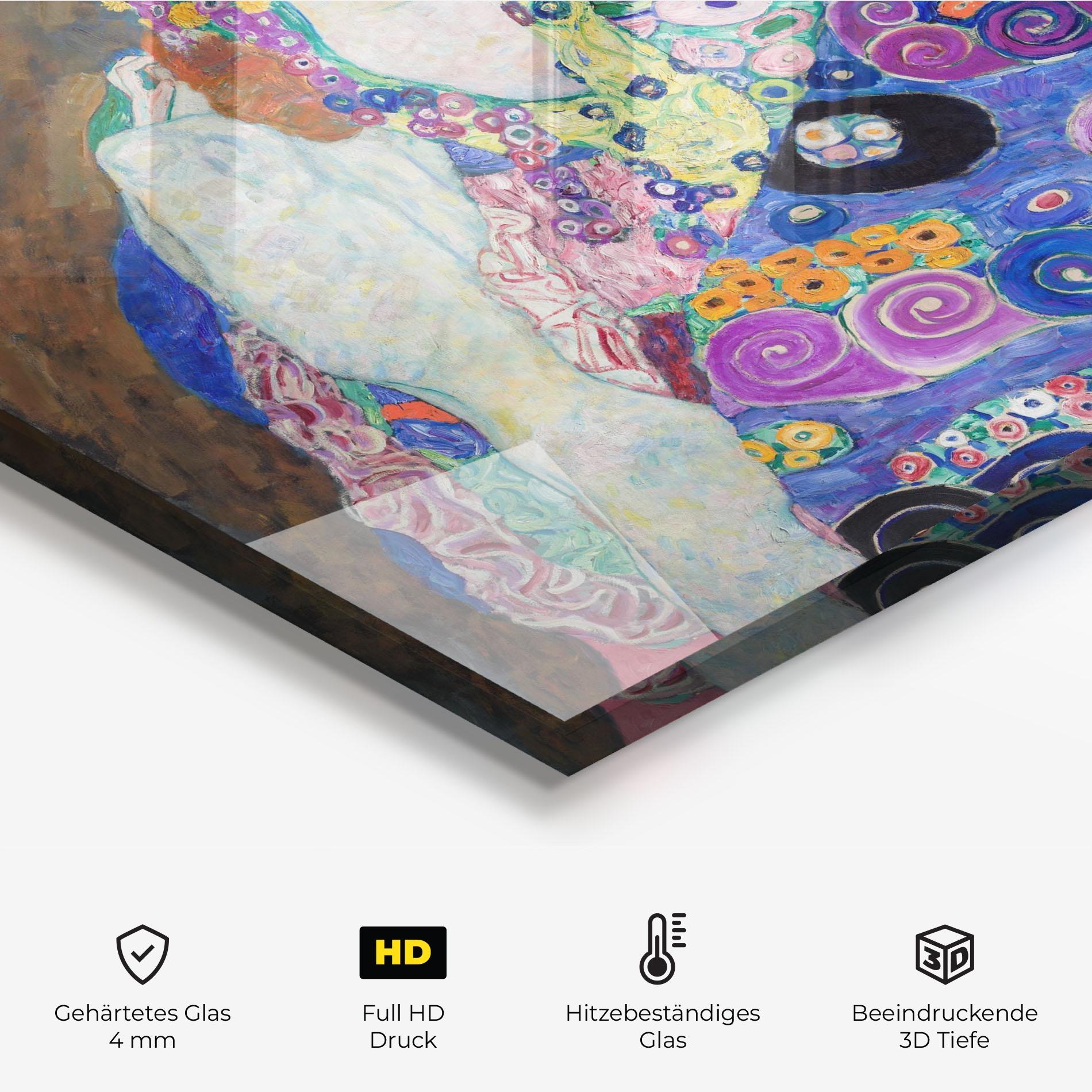 Küchenrückwand Glas Klimt Die Jungfrau mockup 2