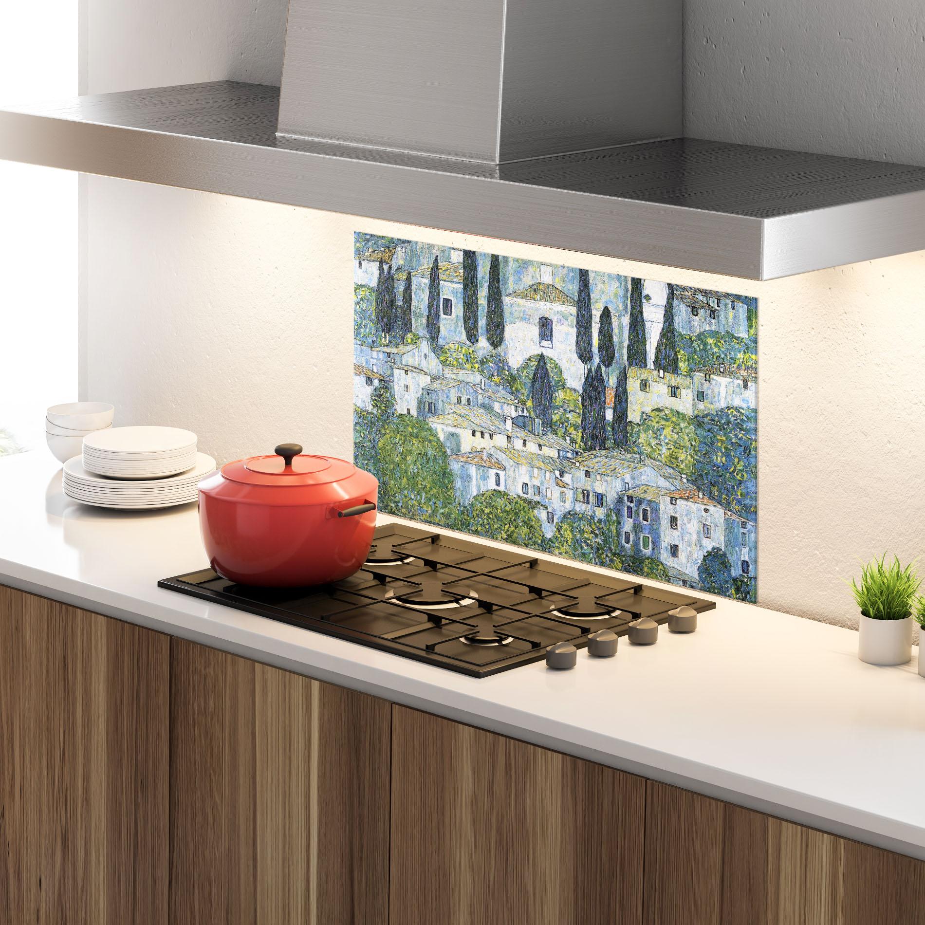 Küchenrückwand Glas Kirche In Cassone mockup 4