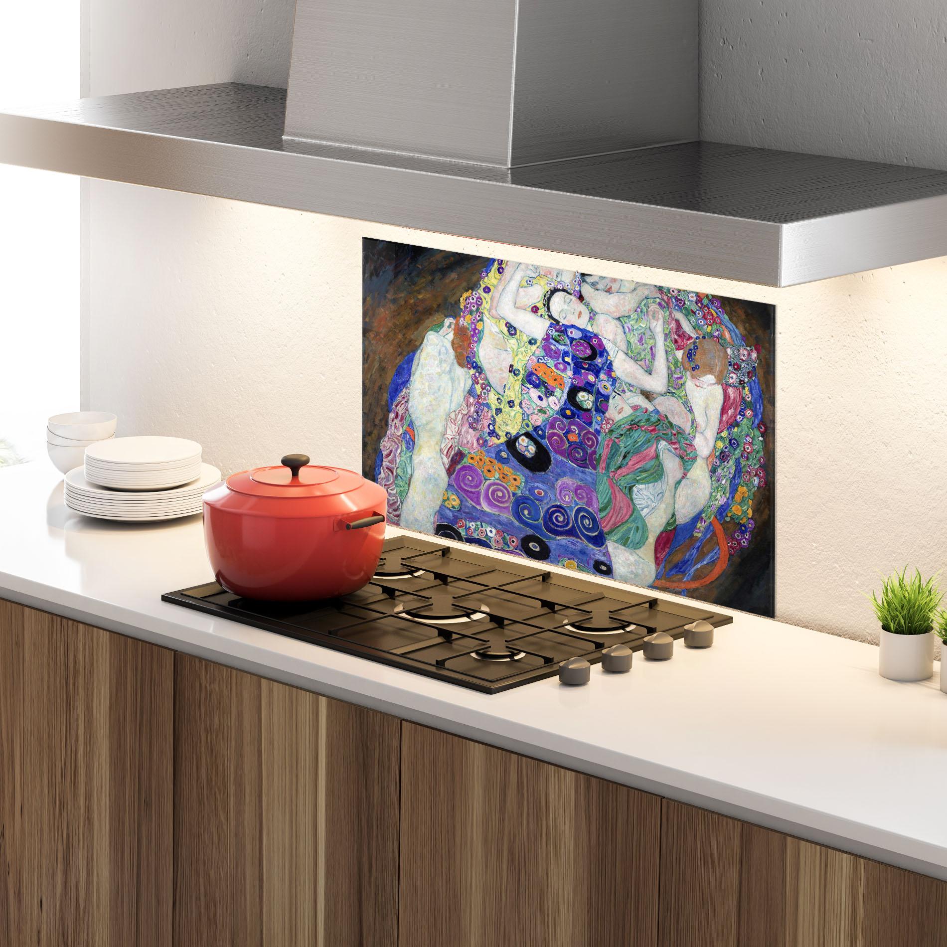 Küchenrückwand Glas The Virgin 1913 mockup 4