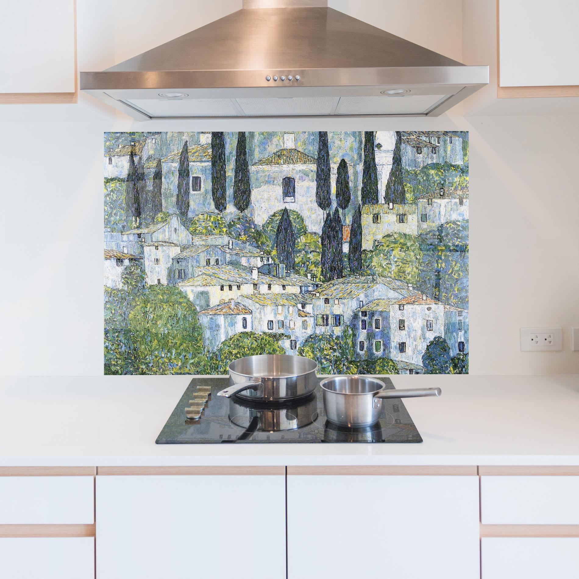 Küchenrückwand Glas Kirche In Cassone mockup 5