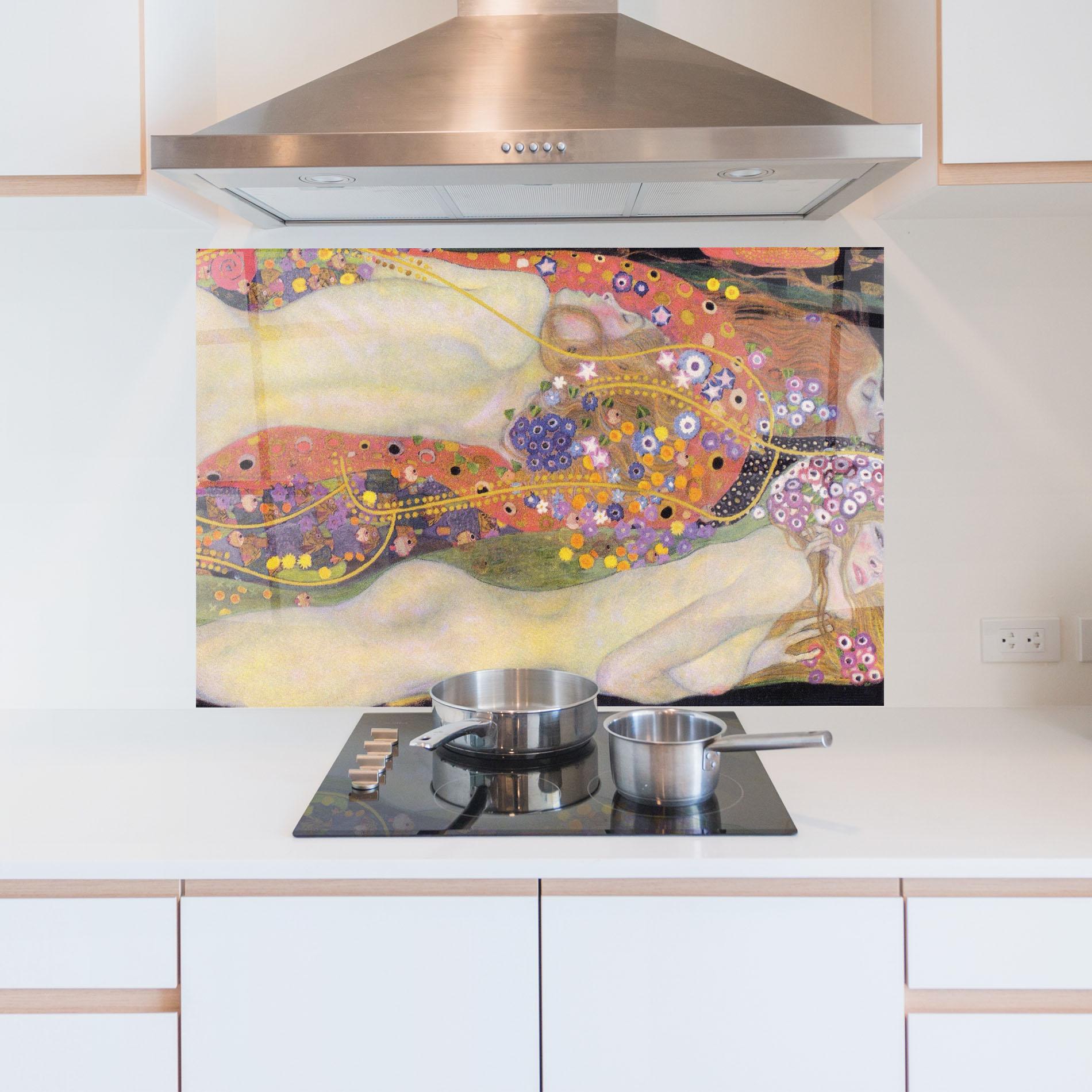 Küchenrückwand Glas Water Serpents Ii mockup 5