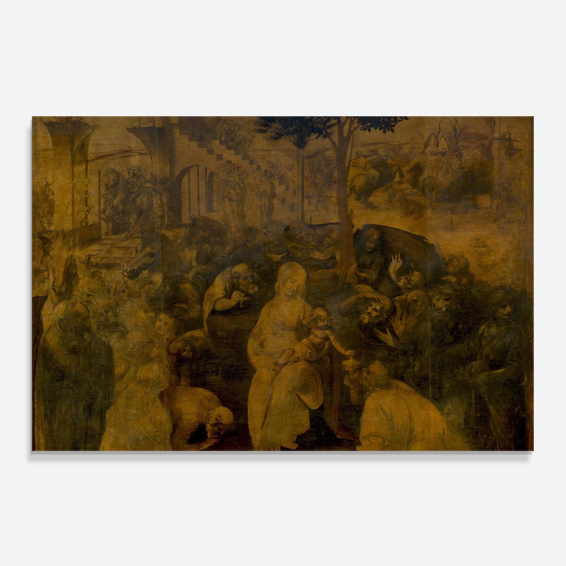Küchenrückwand Glas Leonardo Da Vinci Adorazione Dei Magi mockup 0
