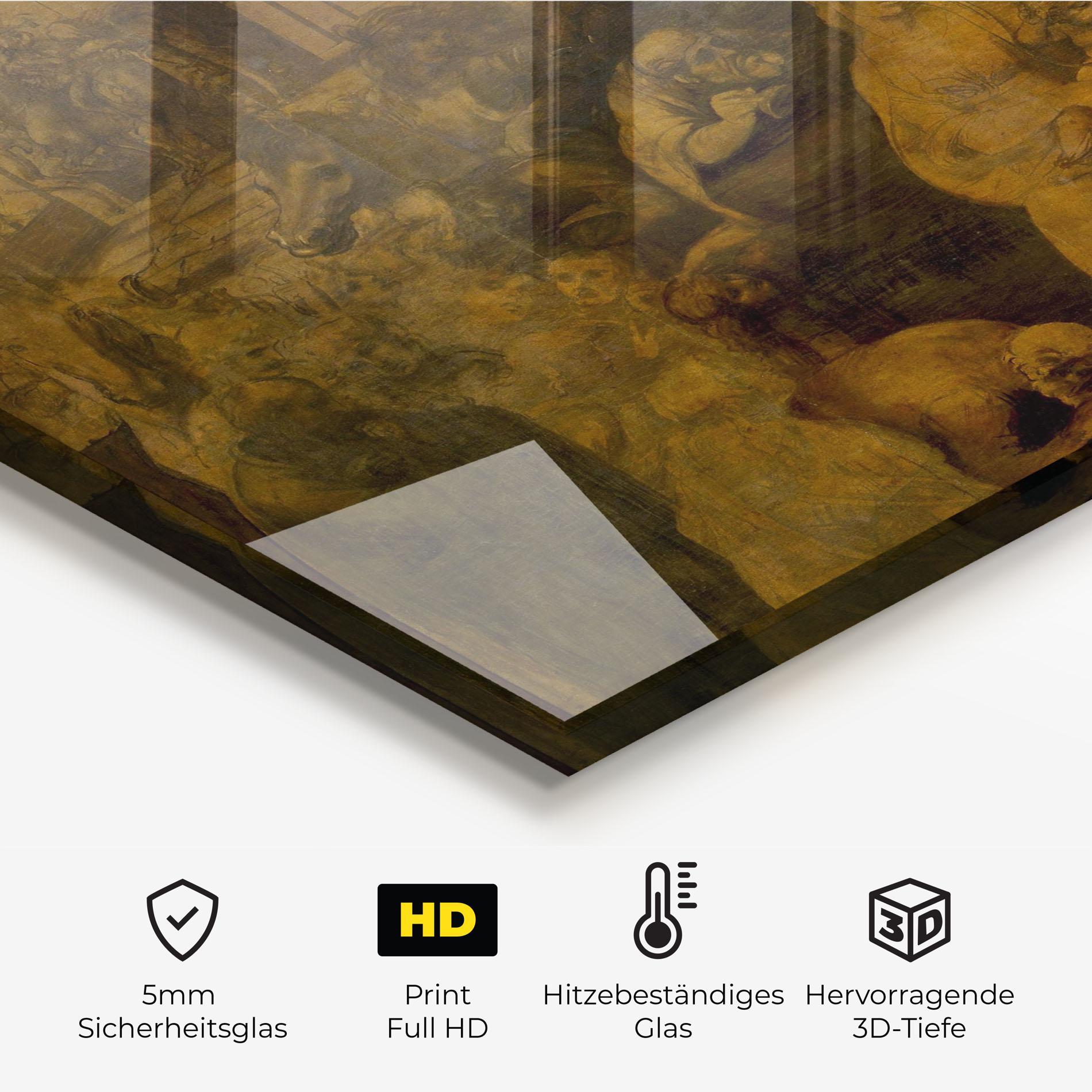 Küchenrückwand Glas Leonardo Da Vinci Adorazione Dei Magi mockup 2