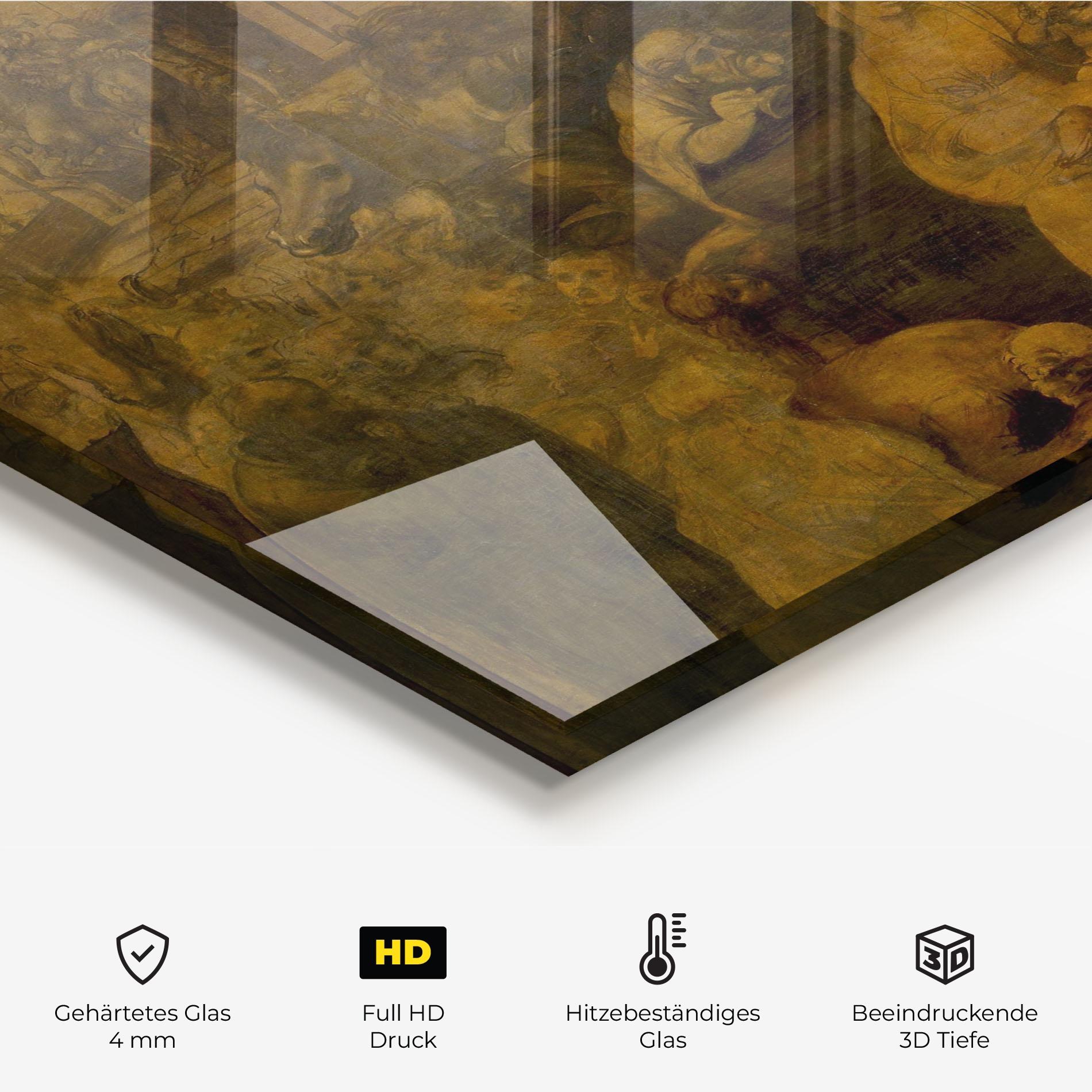 Küchenrückwand Glas Leonardo Da Vinci Adorazione Dei Magi mockup 2