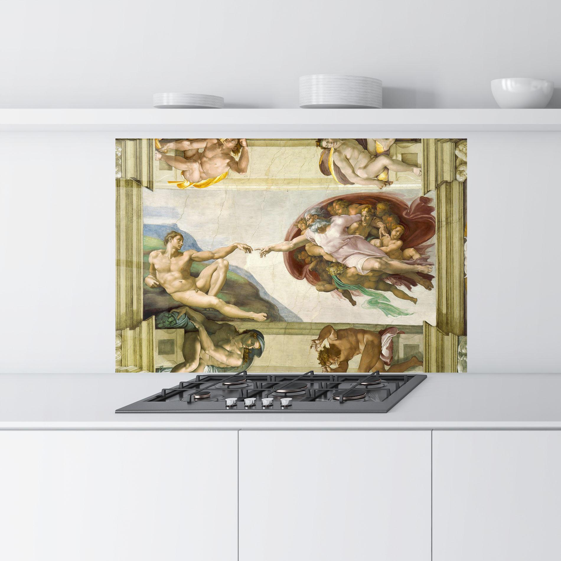 Küchenrückwand Glas Creacion De Adam mockup 9