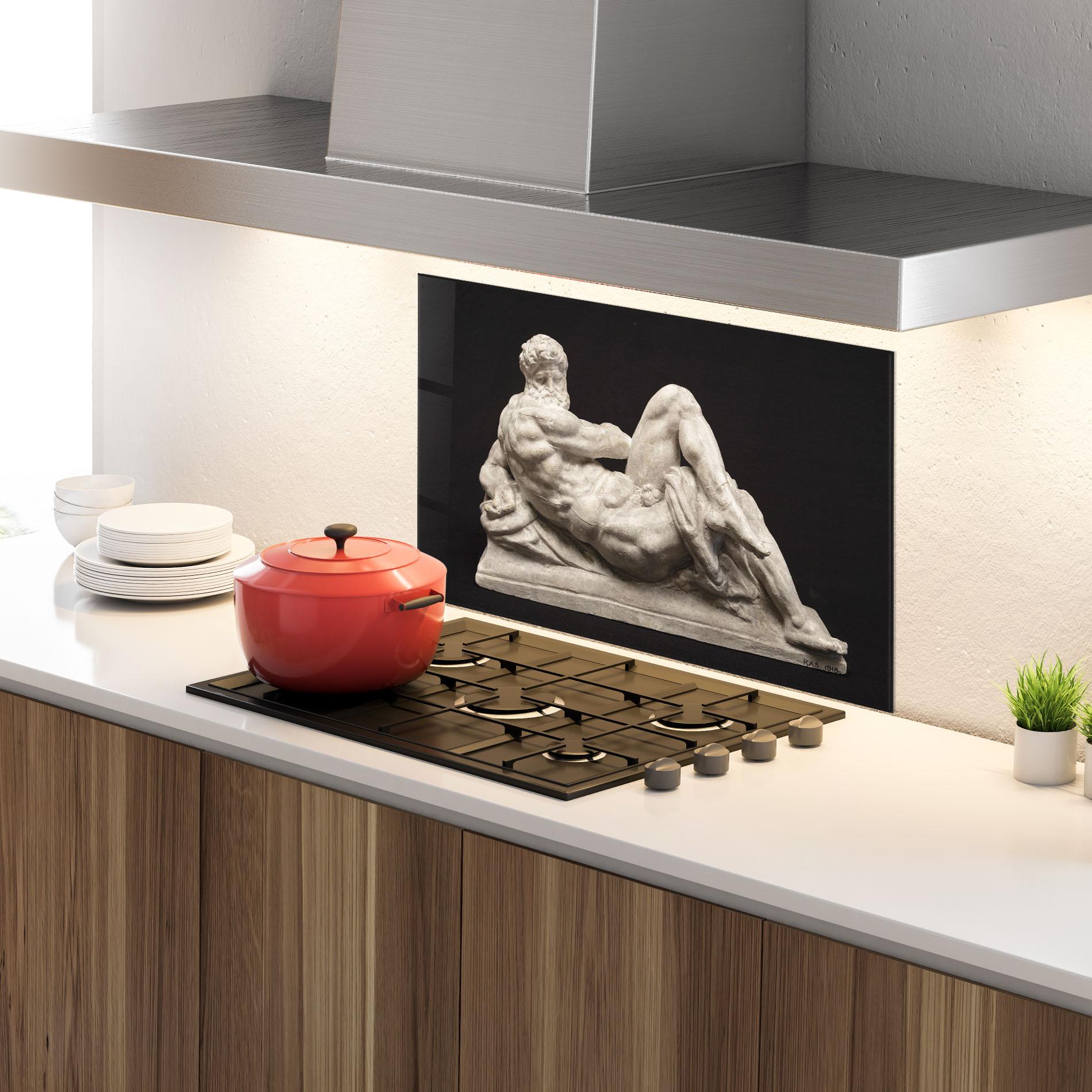 Küchenrückwand Glas Michelangelo S Day mockup 4