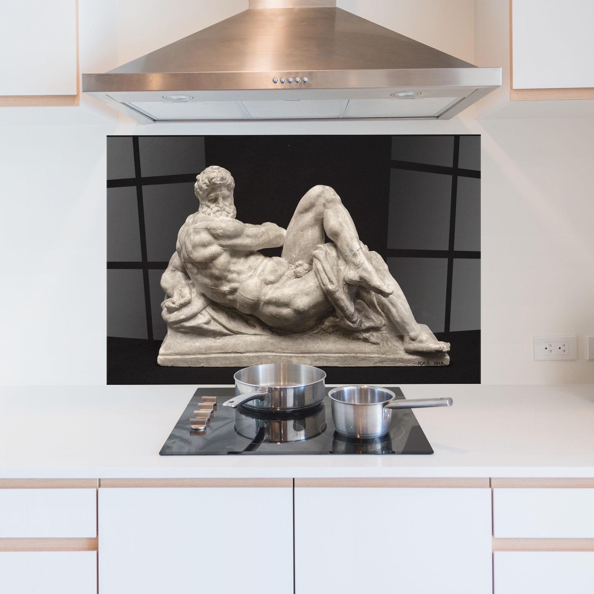 Küchenrückwand Glas Michelangelo S Day mockup 5