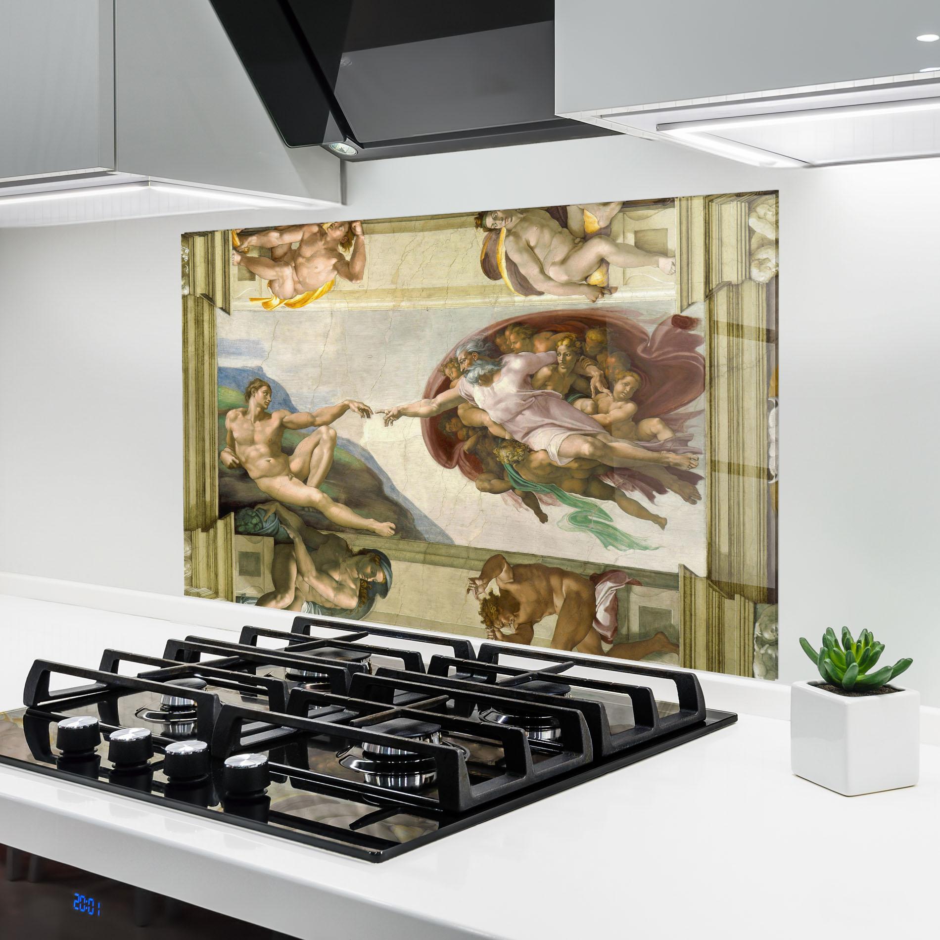 Küchenrückwand Glas Creacion De Adam mockup 6