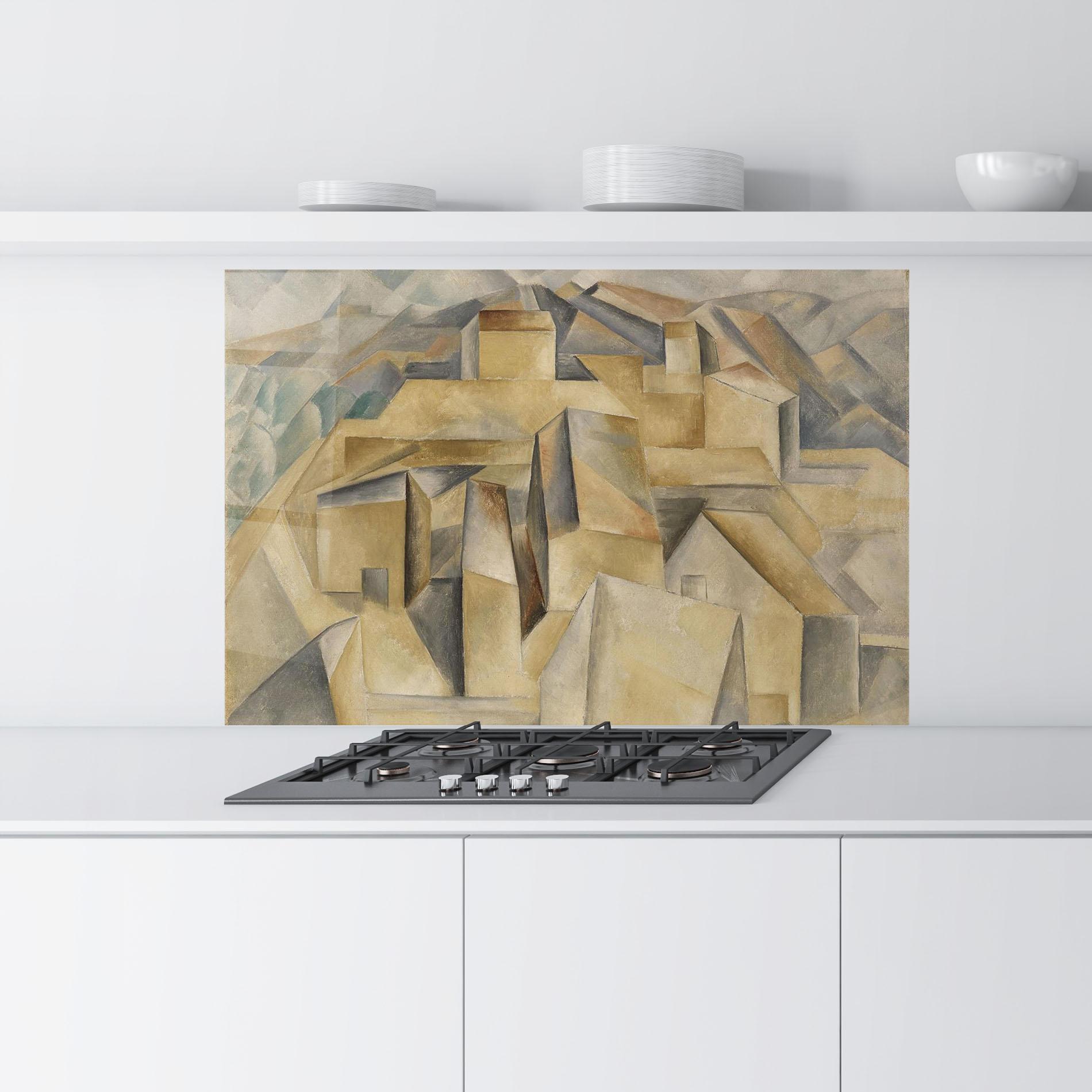 Küchenrückwand Glas Houses On The Hill mockup 9